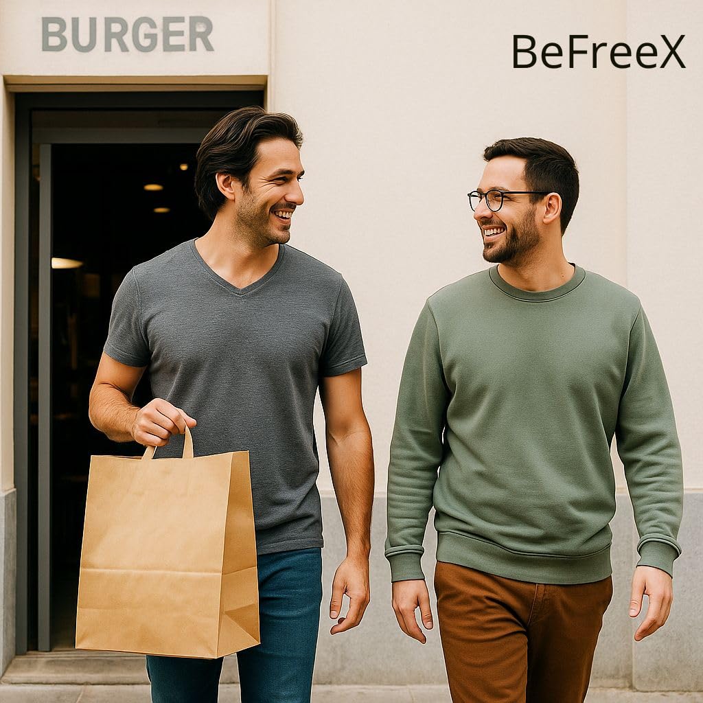 BeFreeX - Bolsas de papel kraft con asa plana 26×17×29 cm | Packs de 175 y 350 unidades | Resistentes, ecológicas y personalizables | Bolsas para regalo | Para tiendas, eventos y comercios (350)