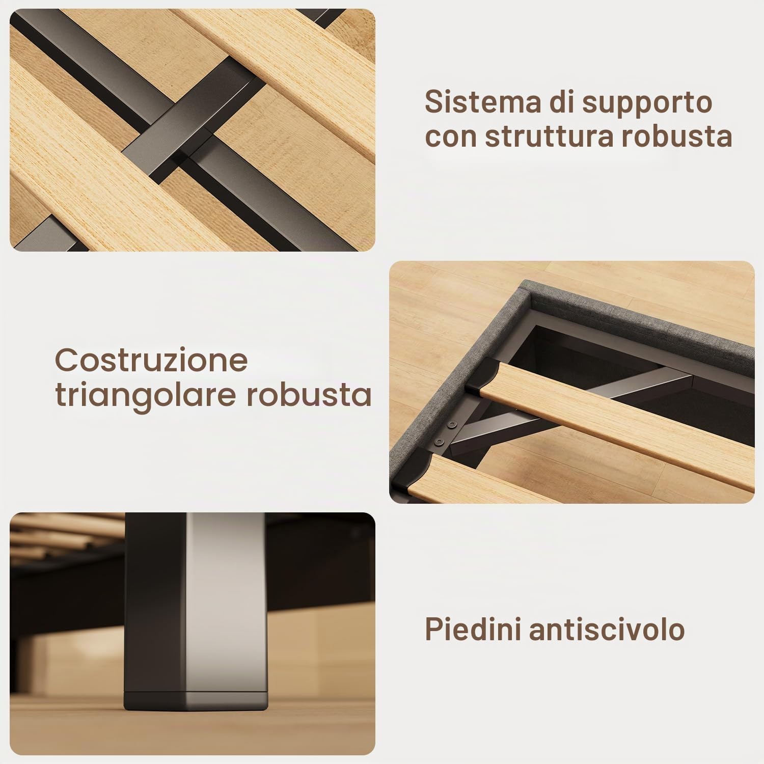 Xbro Letto Matrimoniale 140x200 cm con LED RGB APP, 2 Prese AC, USB e Type-C, Testiera Imbottita con Ripiano Integrato, Letto Fluttuante con Struttura in Metallo e Rete a Doghe,