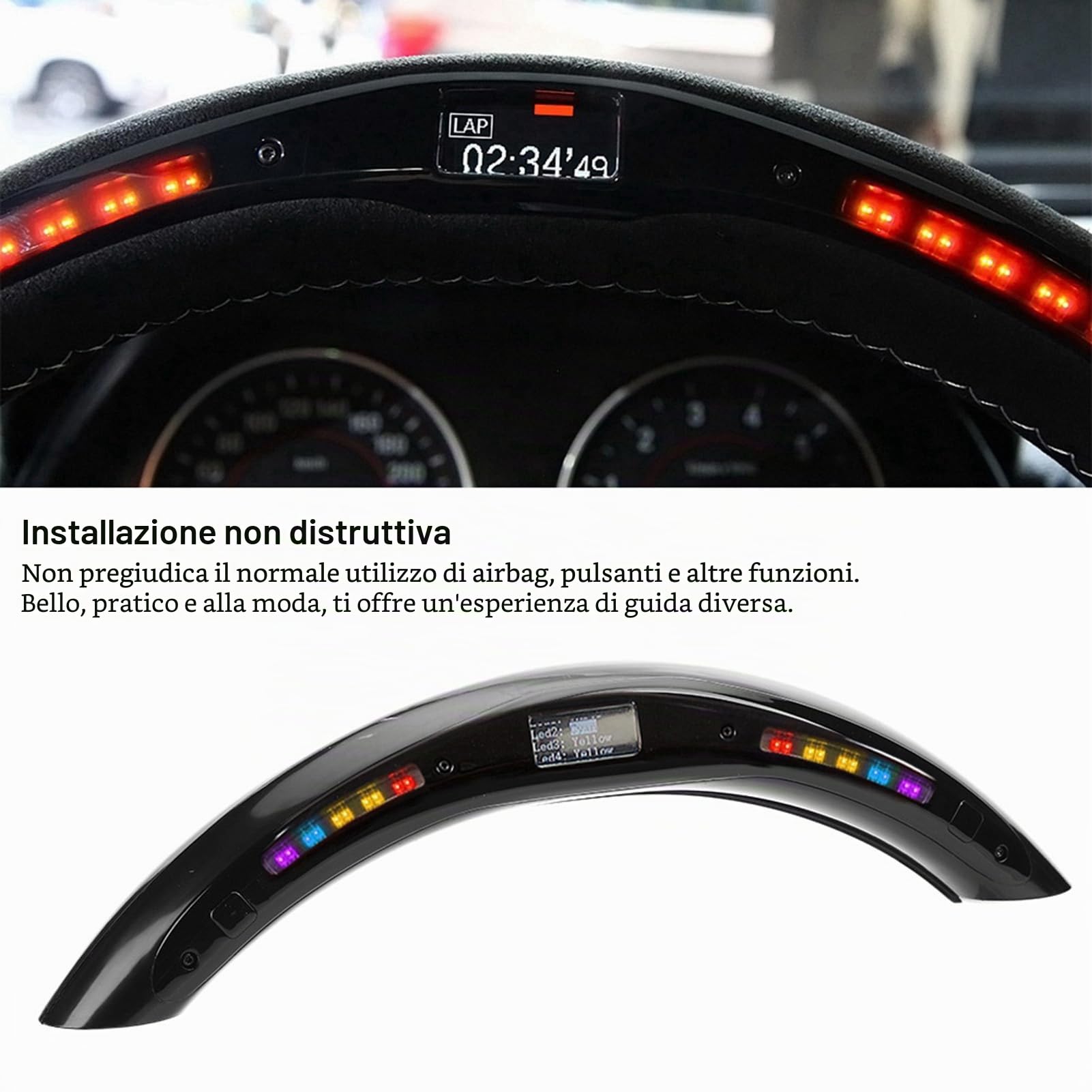 Volante LED Performance con Display Intelligente - Montaggio Universale