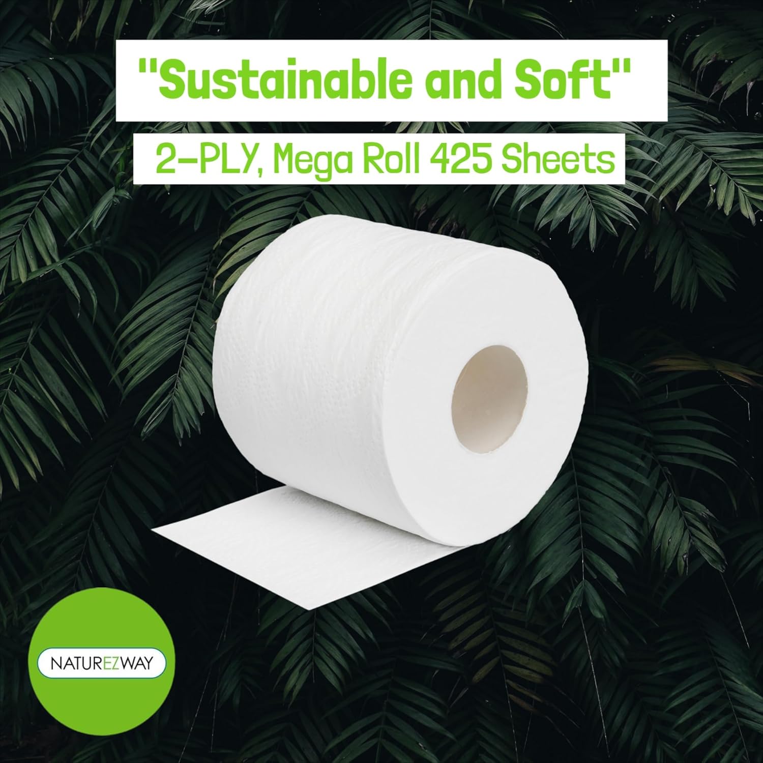 Bath Tissue (80 Pack) 2 PLY - 425 Sheets Per Roll - Septic Safe - Chem Free