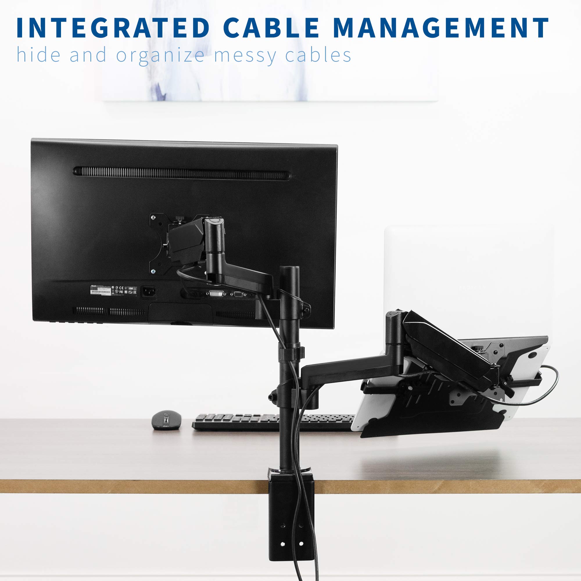 FLEXIMOUNTS Vertical Dual Monitor Mount LCD Arm,Full Motion Stacking
