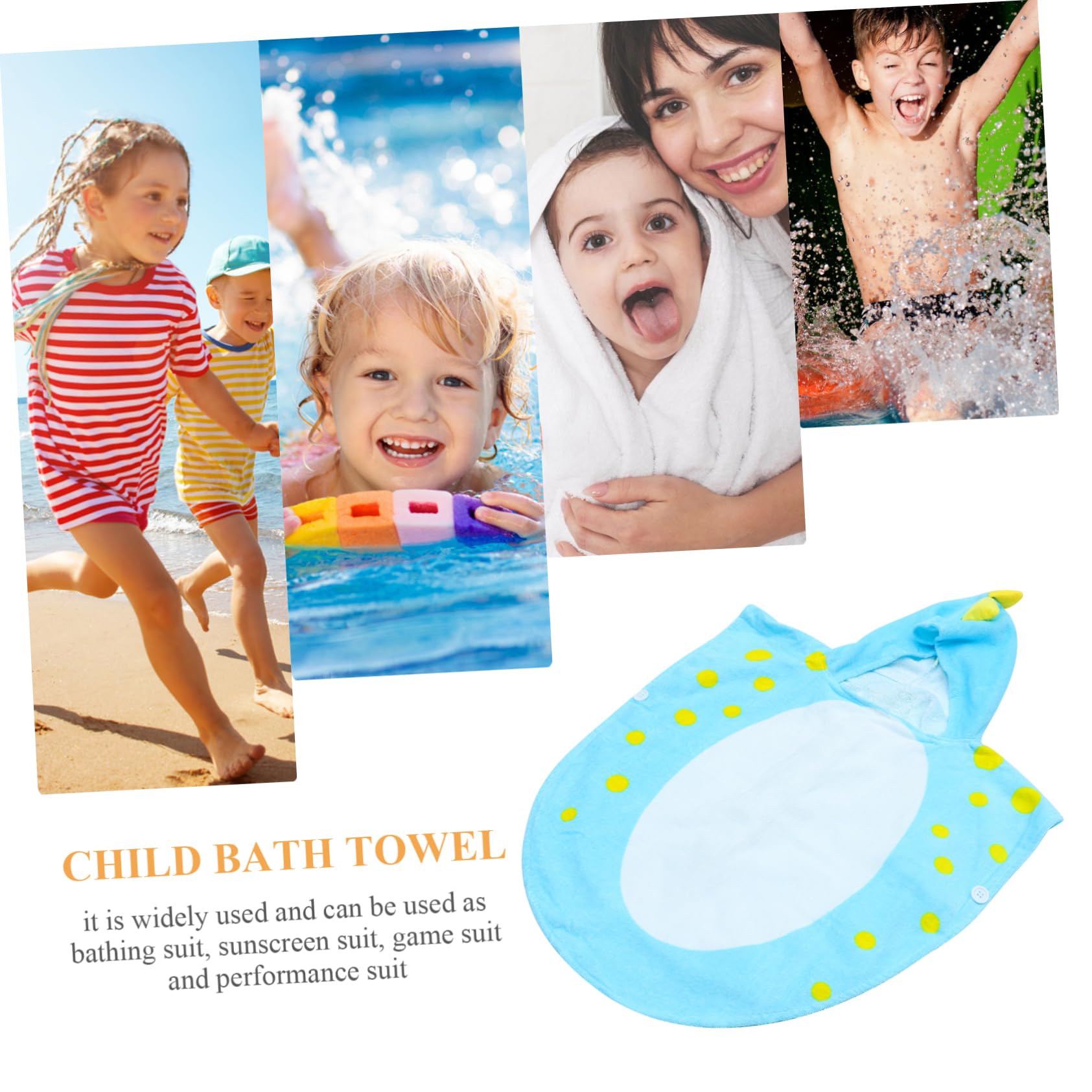 BESPORTBLE Dinosaure Serviette de Bain à Capuche Super Absorbante, Coton, pour Garçon et Filles, Bain Bébé