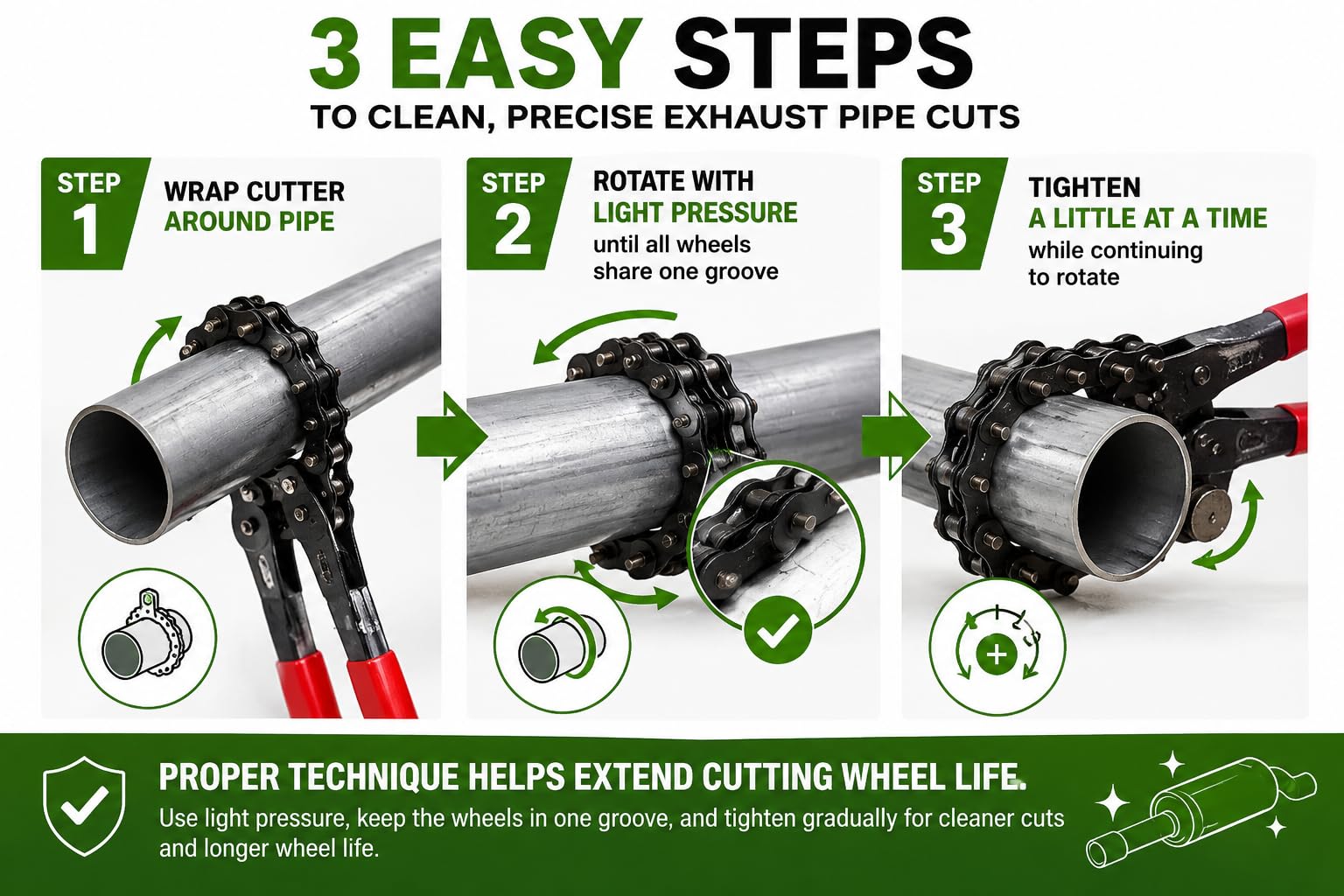 OEMTOOLS Exhaust Cutter - Cuts 3/4" to 3-1/4" Pipe -2