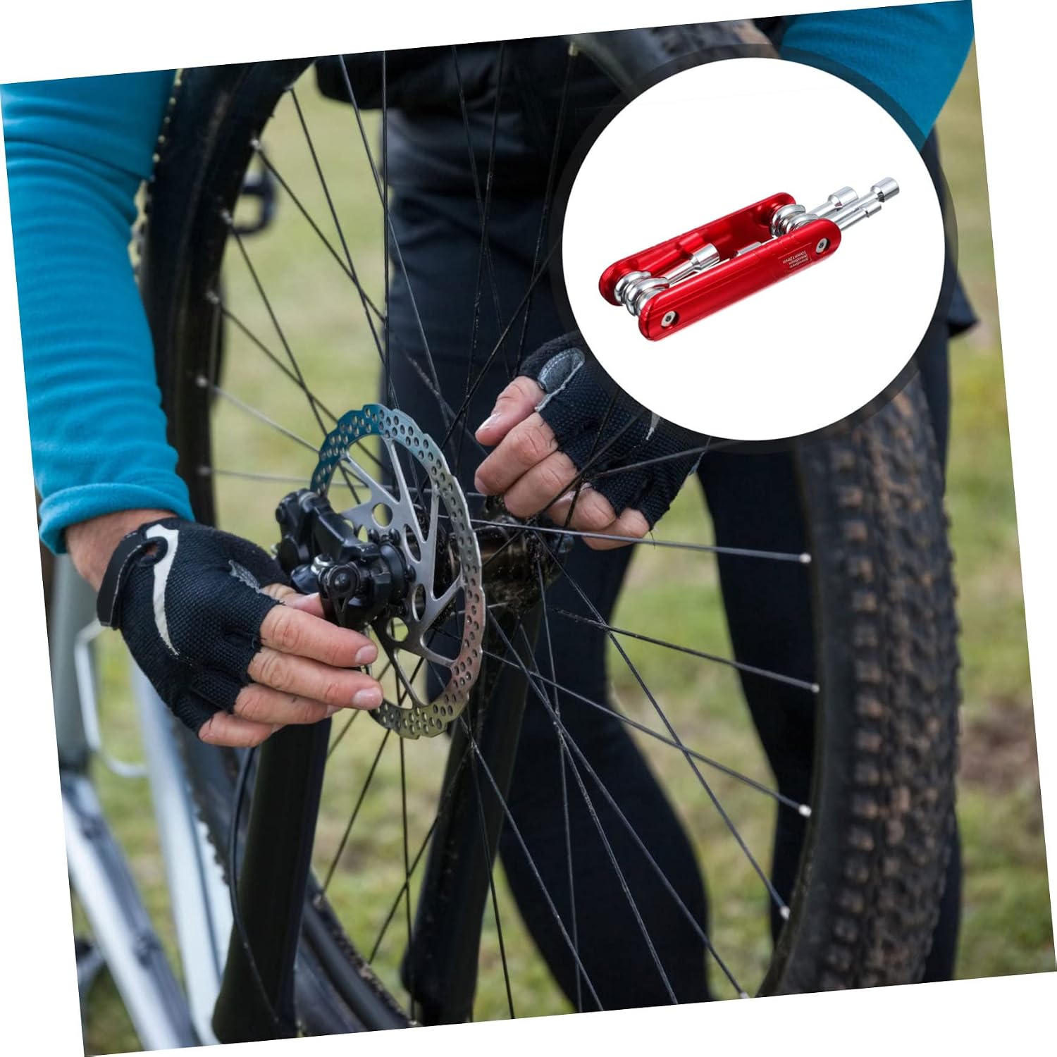6 in 1 Portable Folding Bike Repair Tool Kit Multi-Function Socket Wrench Set Adjustable Wrenches for Bicycle Maintenance and Repairs