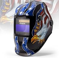 Vilsin K23-5022-LY Auto Darkening Welding Helmet True Color Large View Solar Powered 2 Sensors Wide Shade 4-13 TIG MIG ARC
