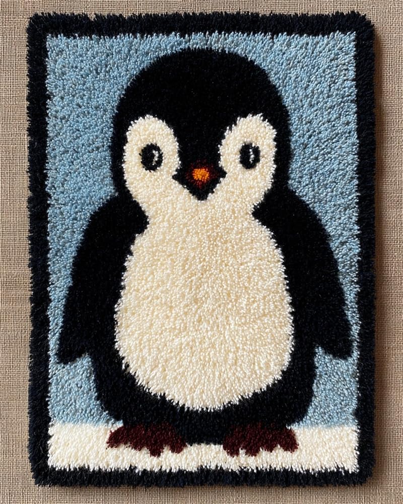 FWRTYCB Latch Hook Rug Kit,Penguin