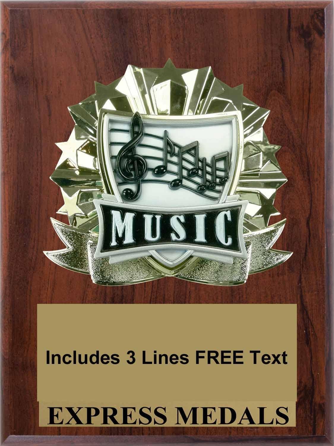 Express Medals Various Styles of Personalized Music Award Plaques Trophy Prize Gift