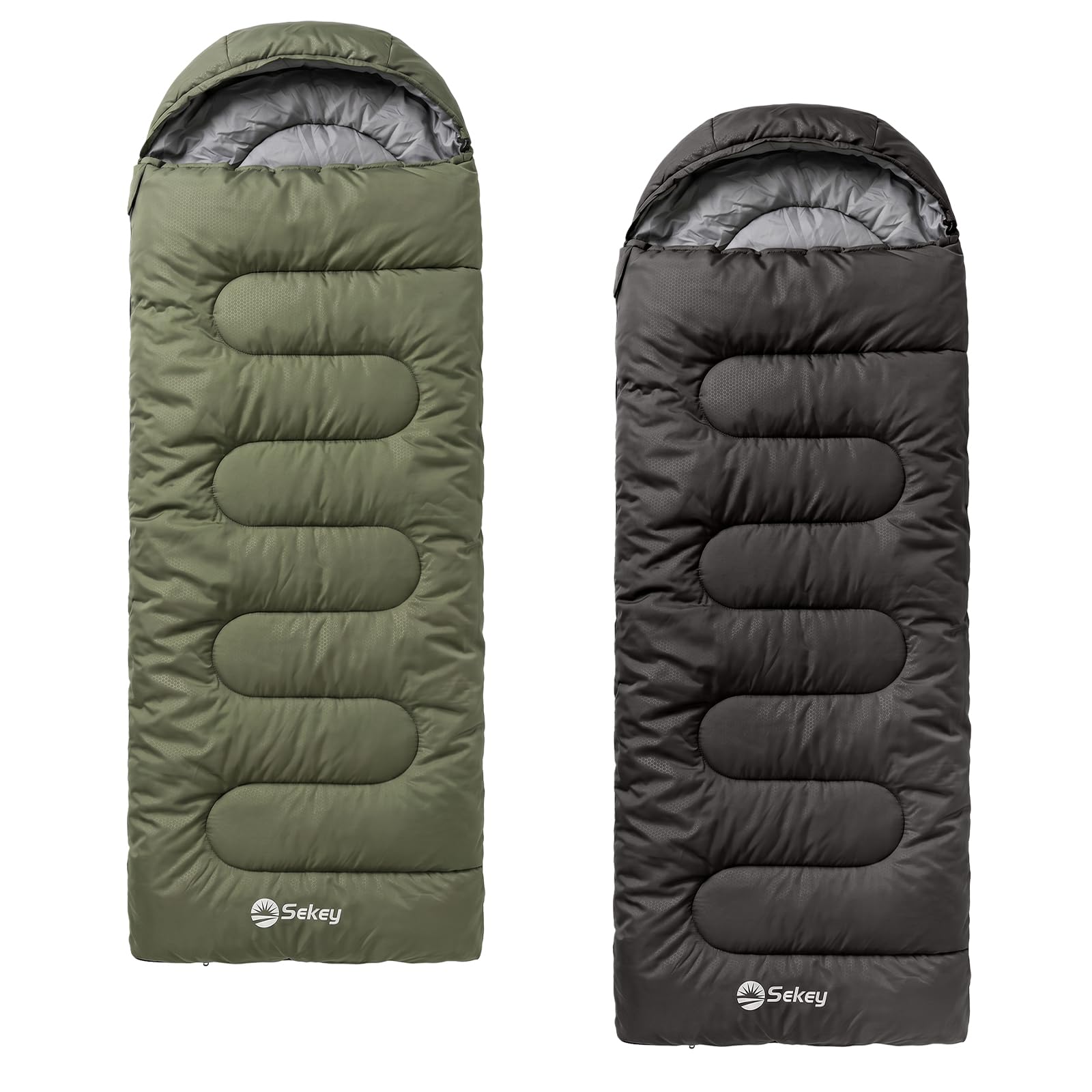Sekey Schlafsack 220 x 80 cm - 1,35 kg 3-Jahreszeiten-Deckenschlafsack, 2-in-1 als Decke nutzbar, 10 °C bis 20 °C - Separate Fußbelüftung, Anti-Klemm-Reißverschluss - für Camping & Outdoor