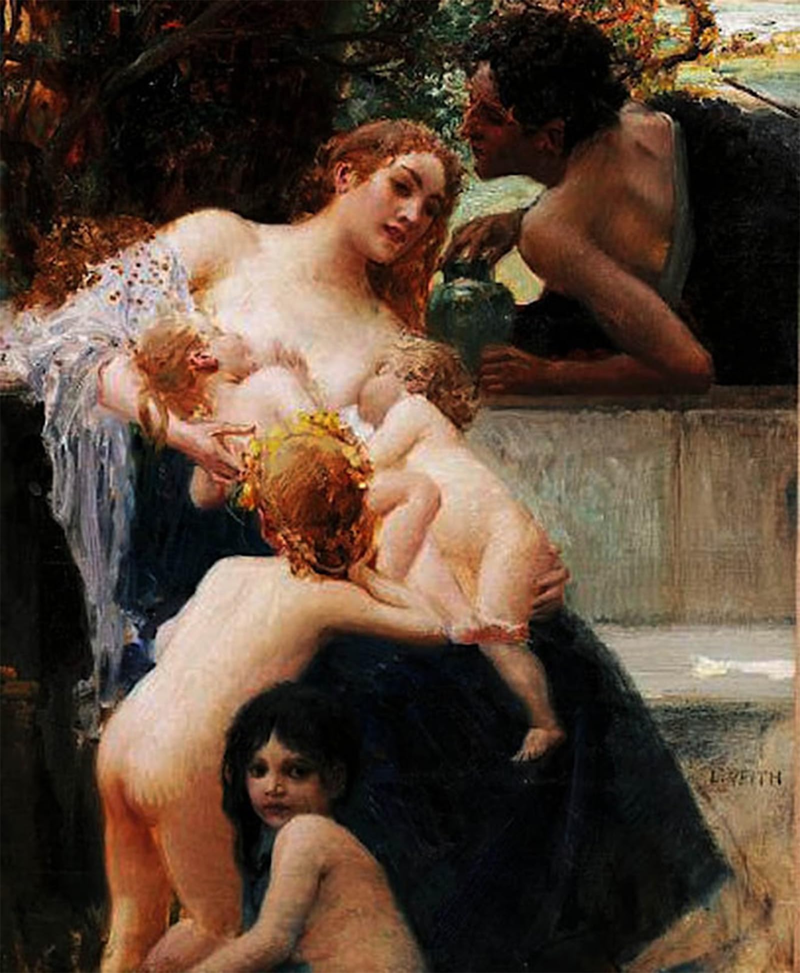 ARTXLXXBN Famous Art Print Poster Vintage Wall Art Fountain of Youth by Eduard Veith Canvas Art Poster for Home Decor 60x90cm