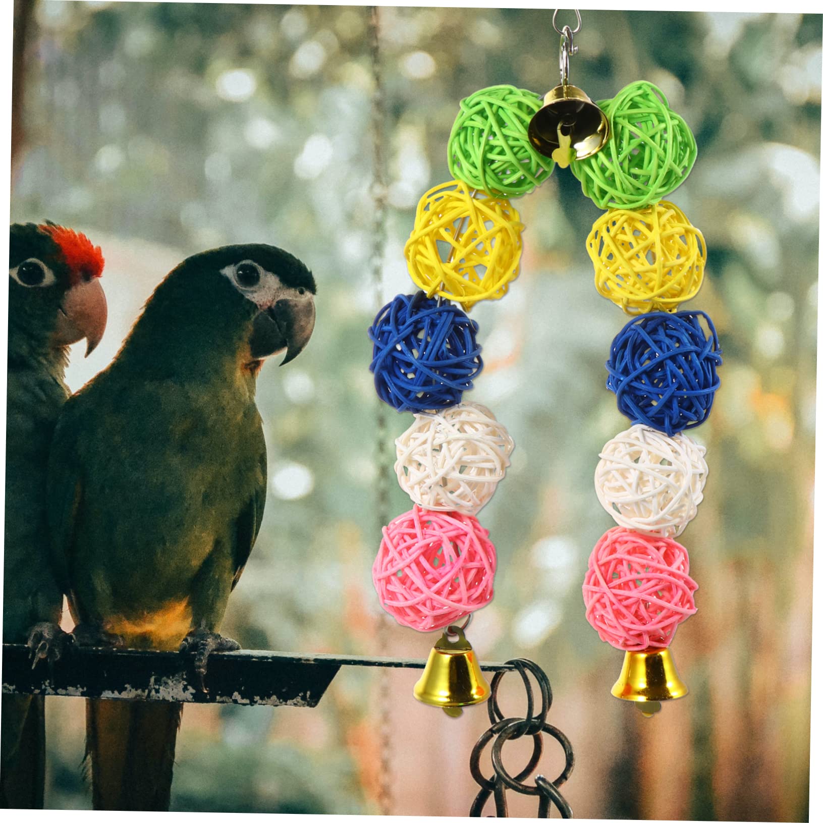 13pièces Accessoires Colorés pour Oiseaux Jouets à Mâcher Et Balancoires pour Perruches Et Perroquets