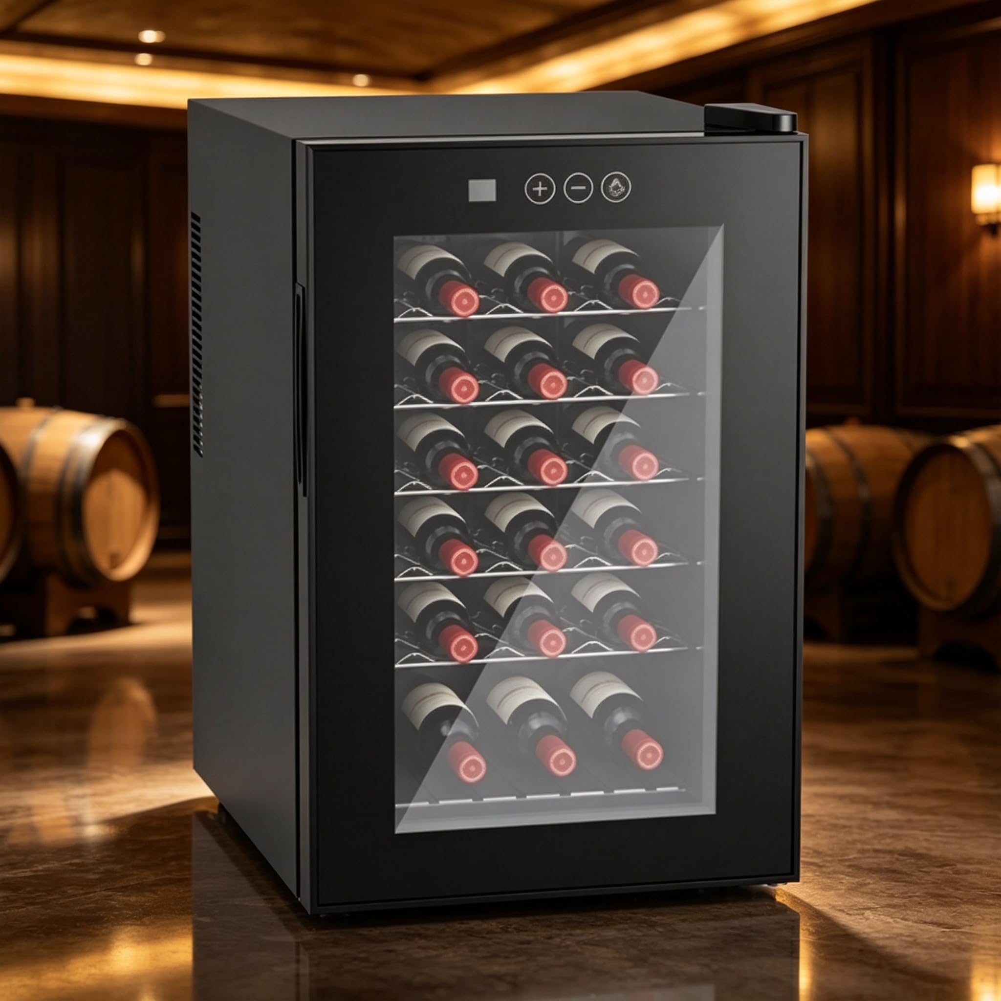 18 Bottle Wine Refrigerator, Mini Wine Cooler, Freestanding Wine Fridge