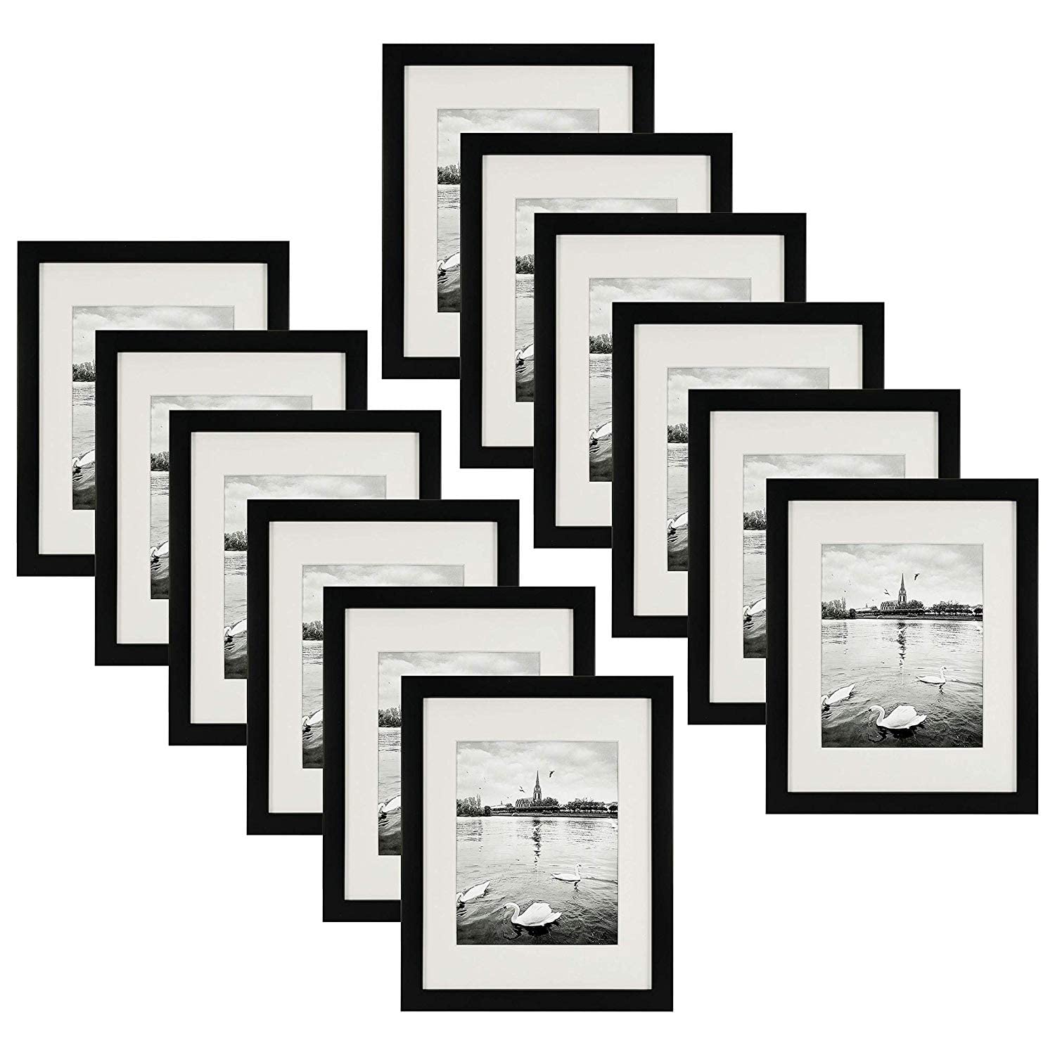 ArtzFolio Wall Photo Frame D323 | Wall Photo Frame Collage for Living Room | Picture Frames Home & Wall Decoration | Black | Set of 12 Units With Mat | 8x10inch (B07M63MG1Y) Amazon Price History, Amazon Price Tracker