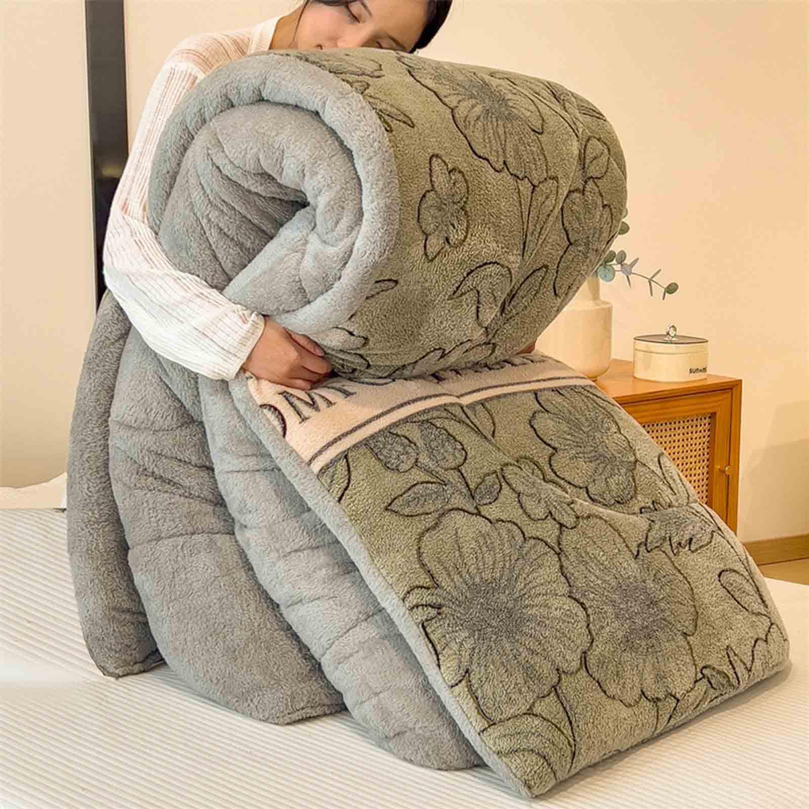 YSZBD Edredon Cama 150 Invierno Gordo Estampado Invierno Colcha Cordero Cachemira Manta EdredóN Cama Edredon De Invierno CáLido(#16,150x200cm-2.5kg)