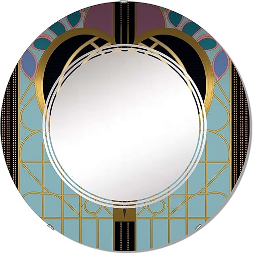 Miniatura 12 de Espejo de tocador Art Nouveau de corazón rosa y dorado, espejos de baño, espejos de pared para sala de estar, dormitorio, espejo ovalado, grande, 20