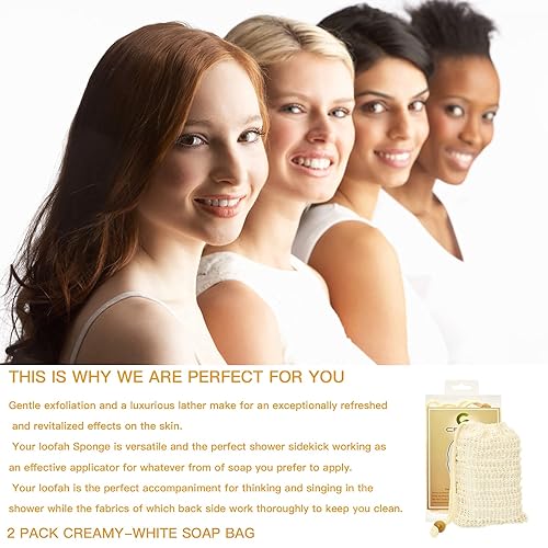 Miniatura 7 de CROVIN 100% sisal natural bolsa de jabón de baño (juego de 2) eficaz Exfoliante gran bolsa de ahorro de jabón de primera calidad, se adapta a la