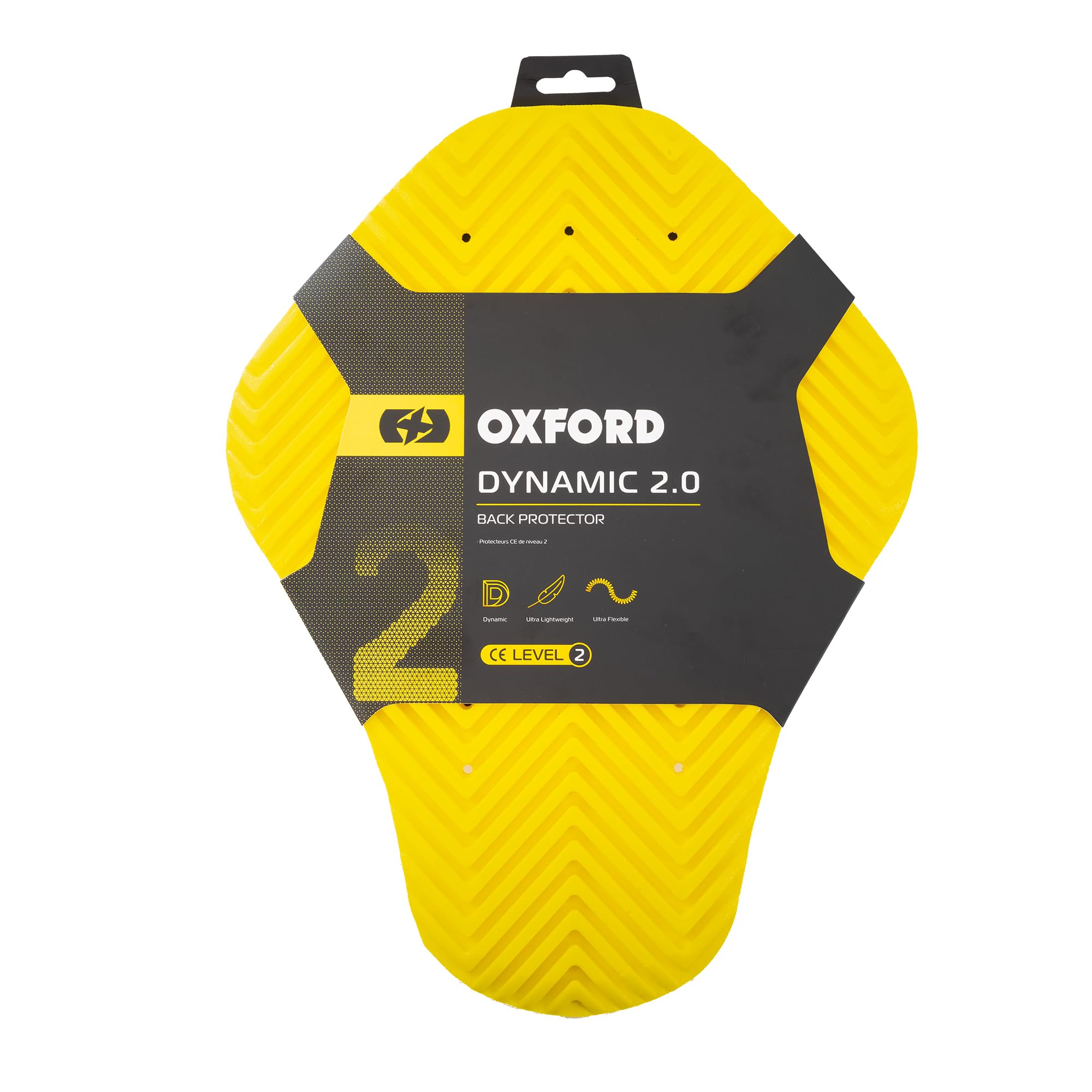 Oxford Dynamic 2.0 Back Protector Insert, Level 2 Motorcycle Protection | Motorbike Protective Insert for Back | Ultra Flexible, Yellow