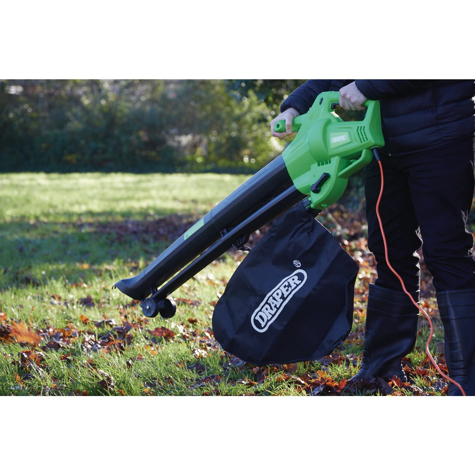 Draper 94794 Broyeur de Jardin 230 V, 3000 W, souffleurs et aspirateurs (électrique), Vert et Noir, Taille Unique