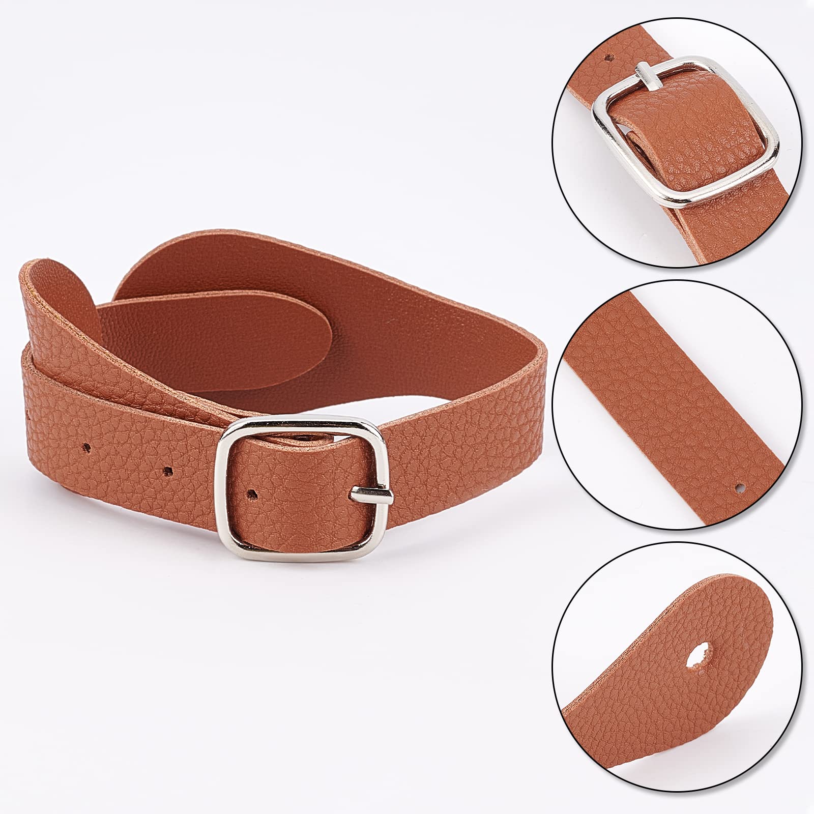 GORGECRAFT 4Pcs Cinturini per Speroni in Pelle Cinturino Regolabile per Stivali Western Uomo Donna Cinturini per Speroni Orizzonti in Pelle Monostrato con Usura in Lega di Zinco, Cioccolato