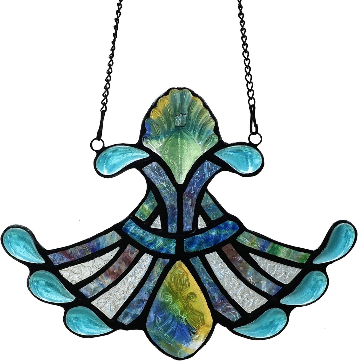 Stained Glass Tiffany Style Flower Window Hangings Sun Catcher (Green)