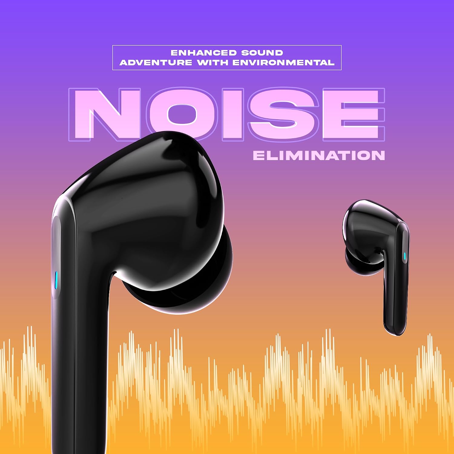 Back view of Aroma NB138 Champ Wireless Earbuds and Charging Case