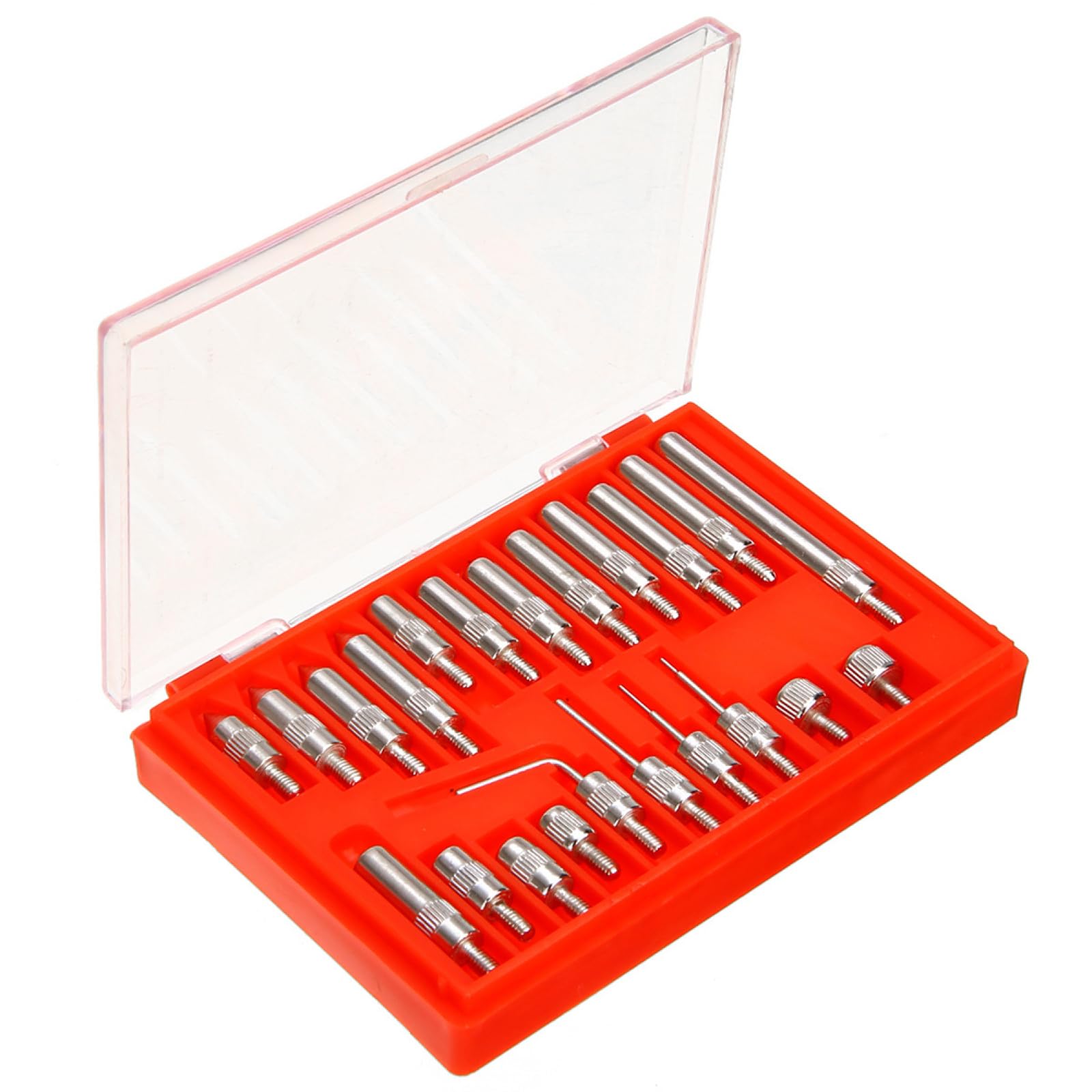 SEIWEI 22 Pcs Digital Dial Indicators Tips Set, Steel Probe Test End Tip Indicator Accessory with Storage Box