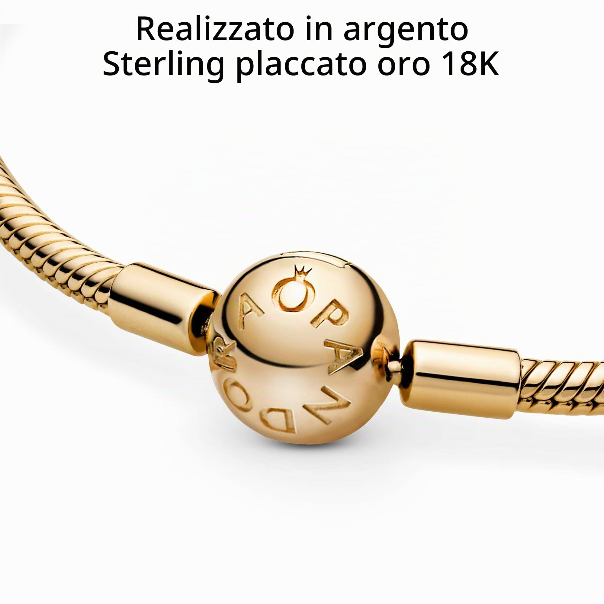 PANDORA Icons - Bracciale con chiusura splendente placcata in oro 14k