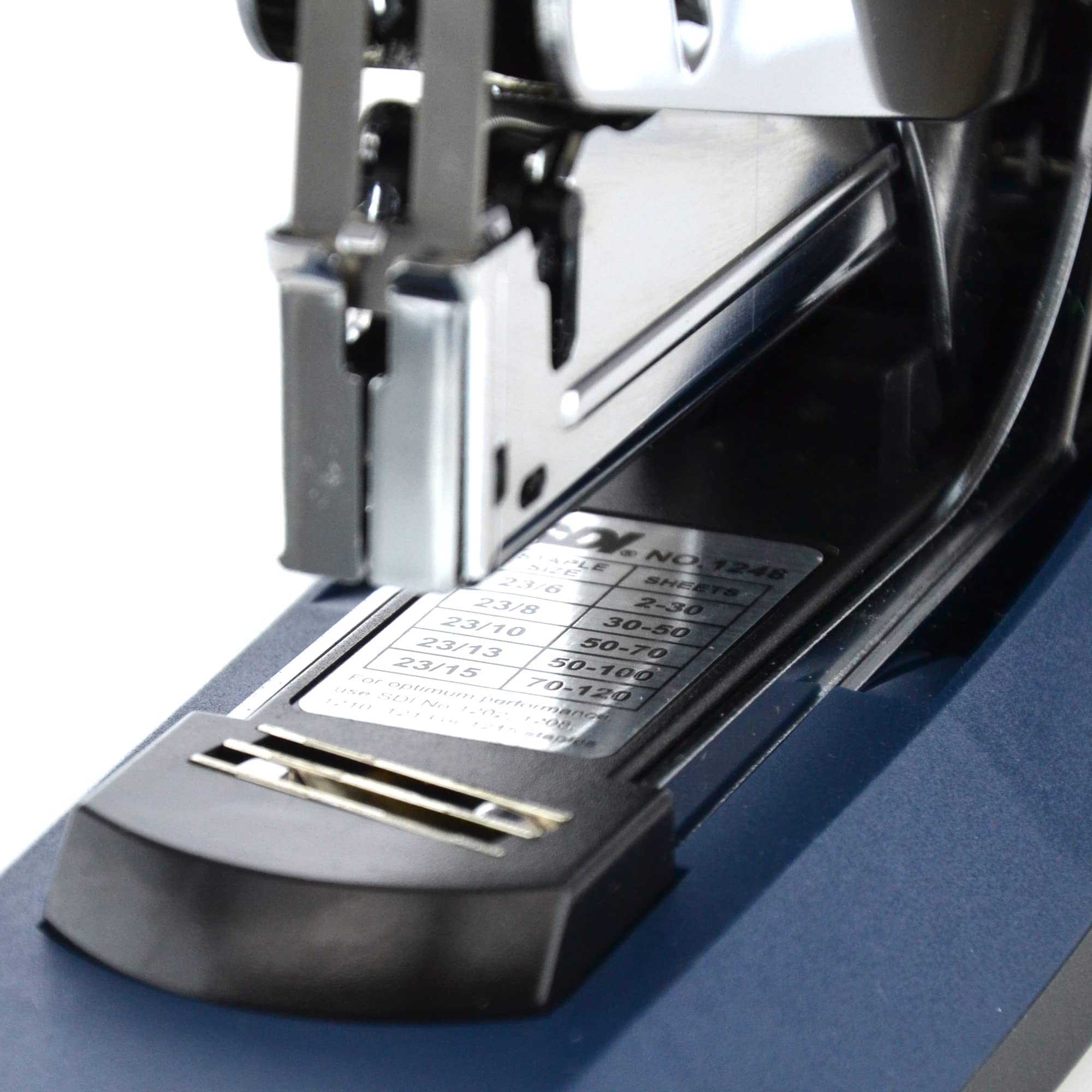 Grapadora de Gruesos LIGHT FORCE con Cuerpo Metálico - Ergonómica y de Gran Capacidad - Grapa Hasta 110 Hojas, 60% Menos Esfuerzo - Calidad SDI - Grapado Cerrado - by Office Box