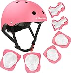 KAMUGO Casque de vélo pour enfants, casque pour les enfants 2-8 garçons filles avec équipement de protection de sport Knee Elbow Wrist Pads for Skateboard vélo Scooter Rollerblading
