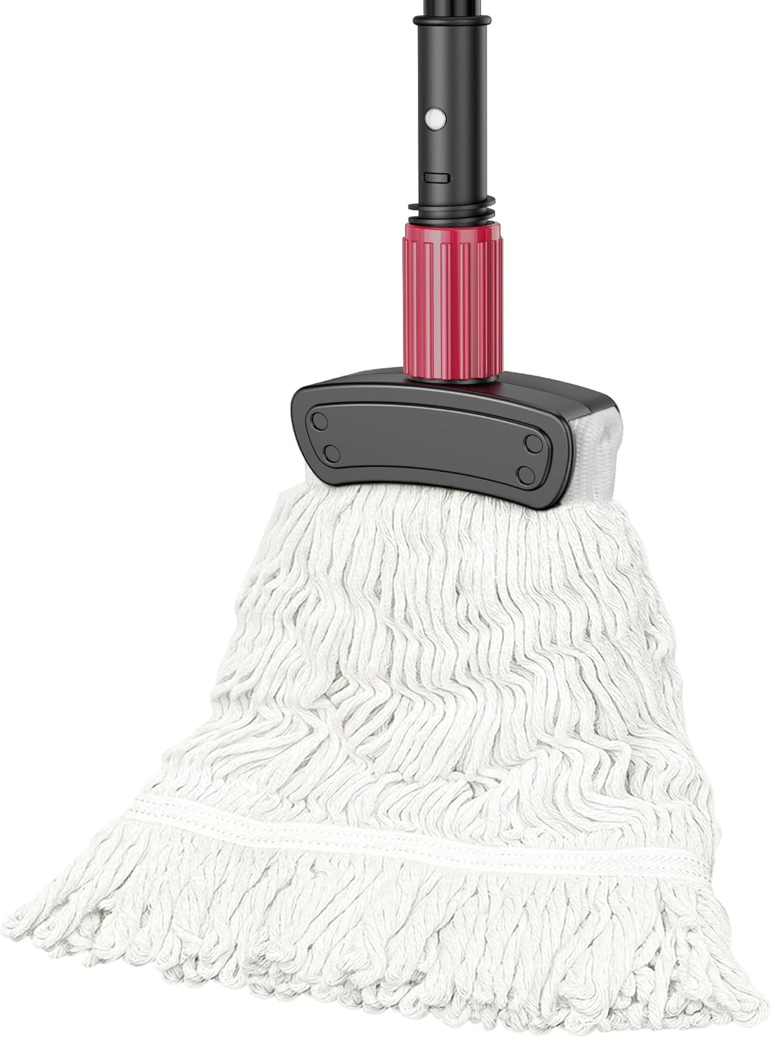 Industrial Commercial Mops for Floor Cleaning - Looped-End Heavy Duty Wet Mop with Long Handle for Hardwood Wood Tile Vinyl - Reusable Cotton Head for Home Garage Kichen Bathroom White Large mop