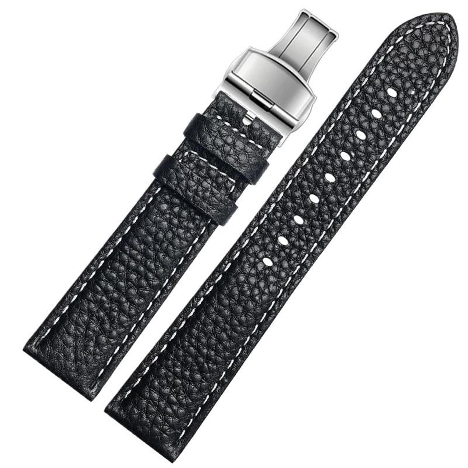 Accessori for cinturini di ricambio for il tempo libero unisex con cinturino in pelle classica nera