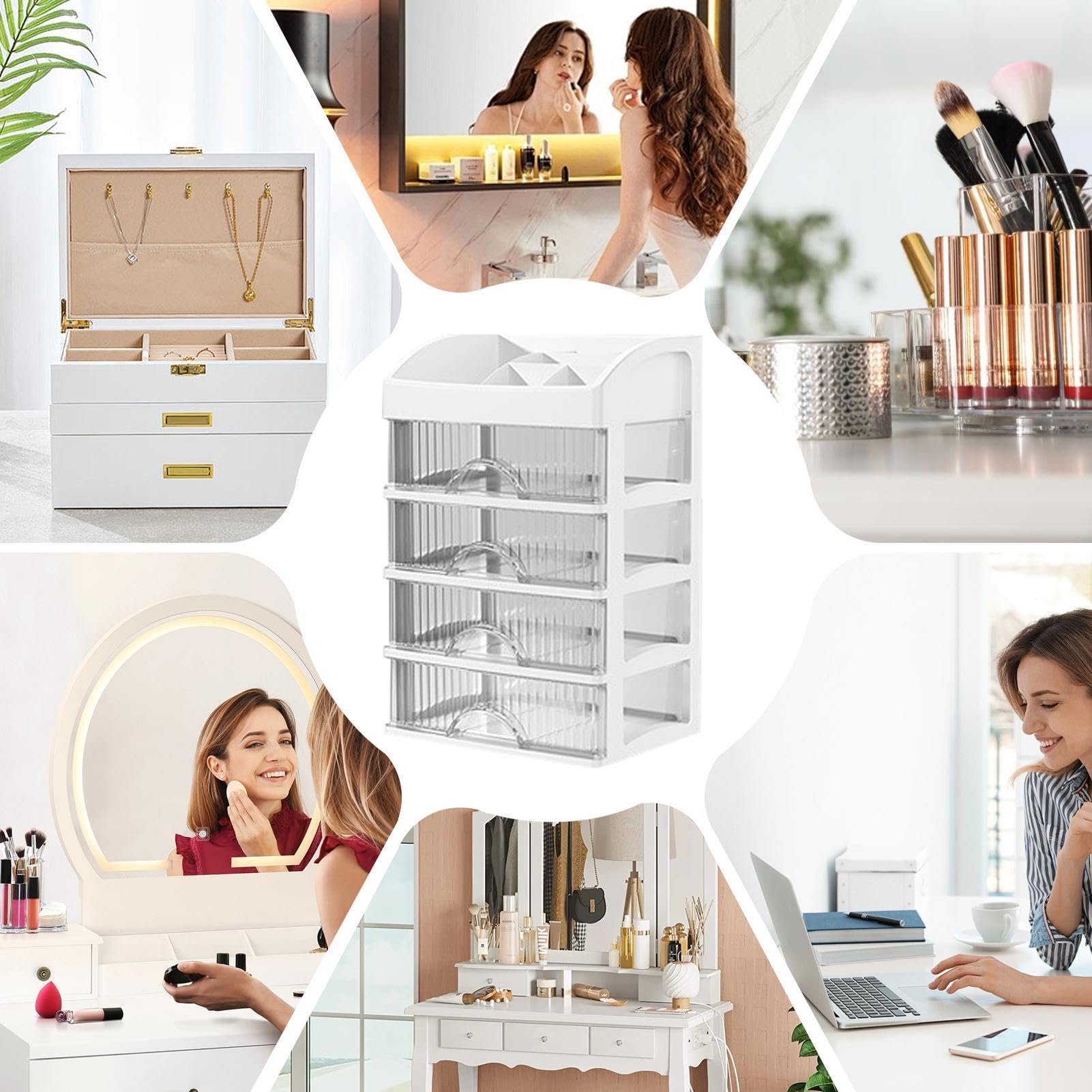 Jewelry Storage Drawers | Trasparente Desk Organizer | Tabletop Storage Cabinet, Drawer Desk Accessories Stationery Supplies Organizer Jewelry Drawer Cabinet Trasparente Tabletop Drawers