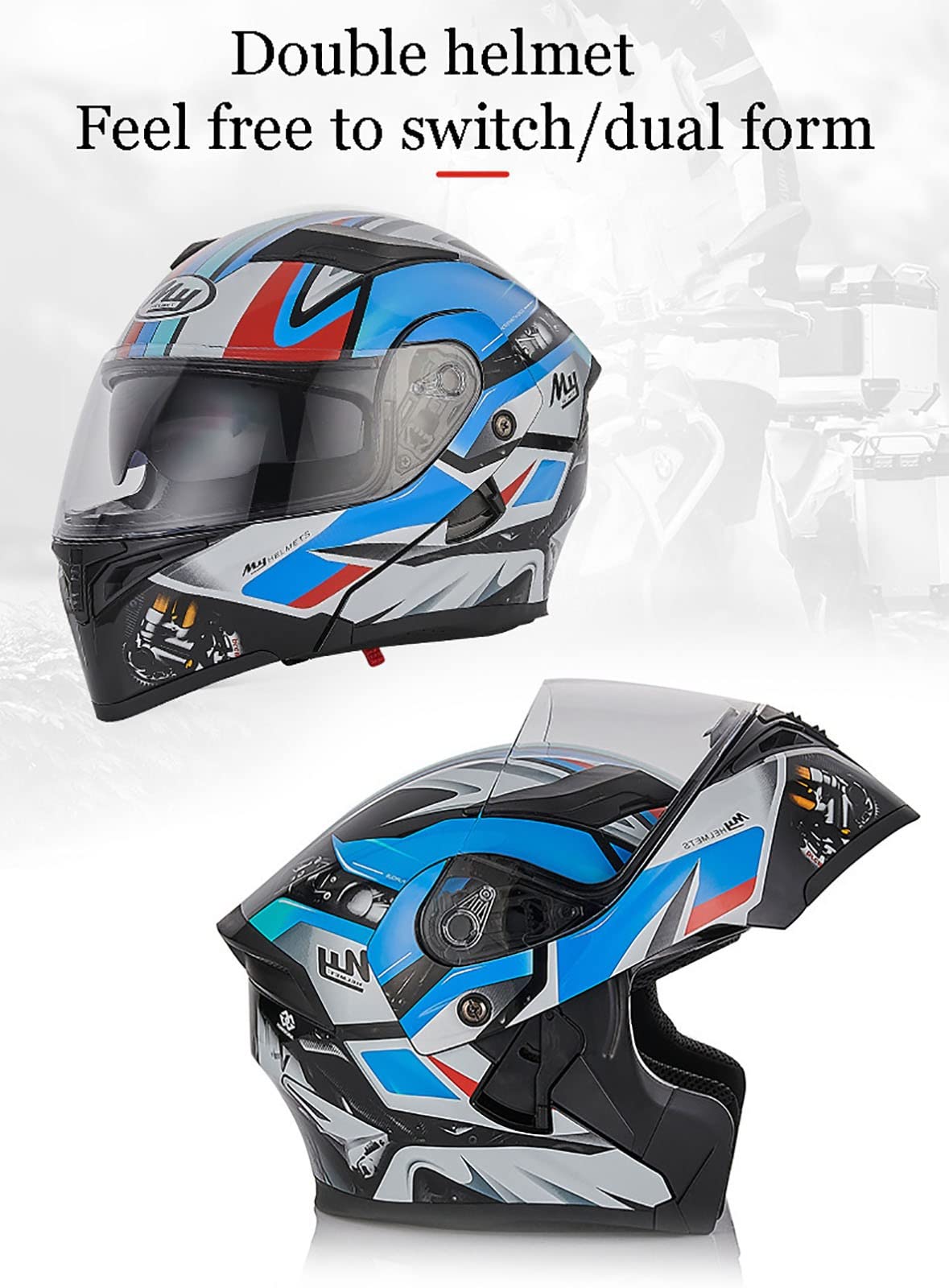 Casque Moto Modulable Bluetooth Homologué DOT/ECE - Double Visière, ABS, EPS - Pour Homme Et Femme