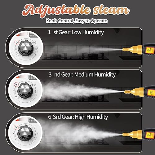 Miniatura 4 de HCCTWOOW - Limpiador de vapor de alta presión de 2500 W para limpieza, limpiador de vapor portátil de 33.8 fl oz para uso doméstico, vaporizador