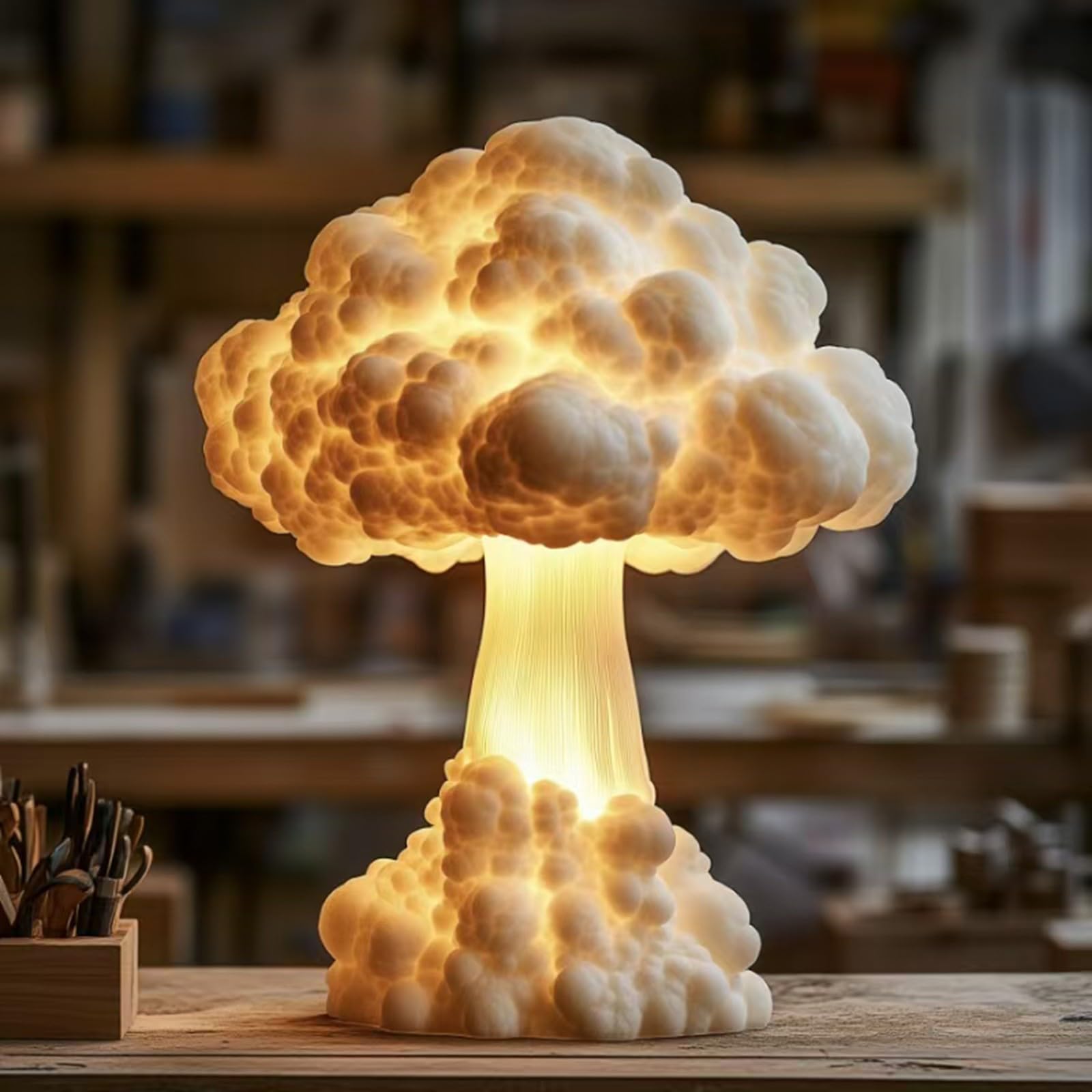 Atomic Blast Mushroom Cloud Lamp - Realistic 3D Nuclear Explosion