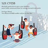 Vista 8 de Retevis RT628 Walkie Talkies para niños, juguetes de regalo para niños y niñas de 6 a 12 años, radio de 2 vías de largo alcance 22 canales VOX