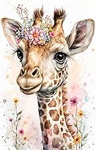 RICUVED 5D Giraffe Diamond Painting Tiere Set,DIY Diamant Painting Giraffe Bilder mit Zubehör Diamond Painting Set,Full Drill Diamant Malerei Kits als Geschenk und Home Wand Dekor (30x40cm)