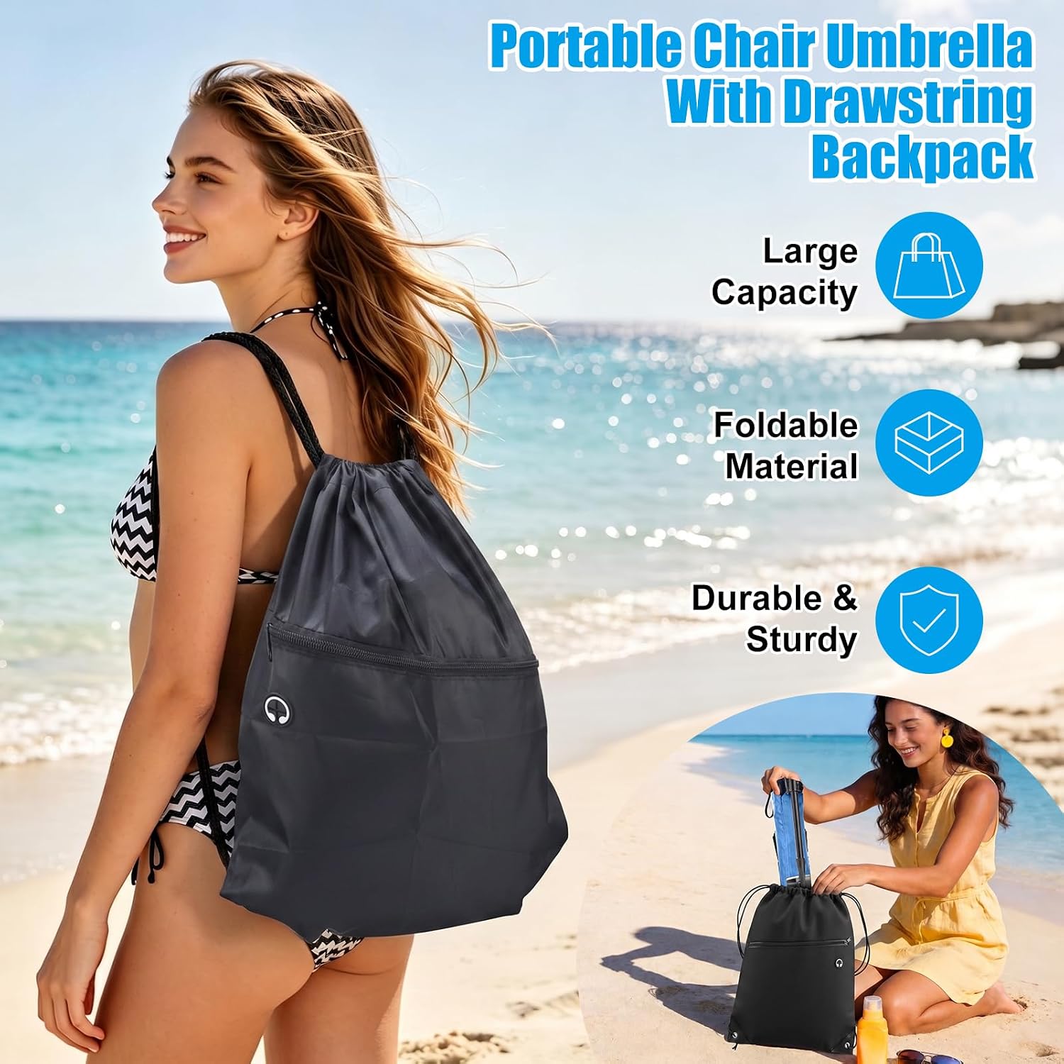 Beach Chair Umbrella With Clamp 360°& Height Adjustable Clip On Umbrella For Outdoor Camping Chair, UPF 50+ UV Protection Sun Umbrellas For Stroller, Wheelchair, Golf Carts, Patio, Boat, Fishing