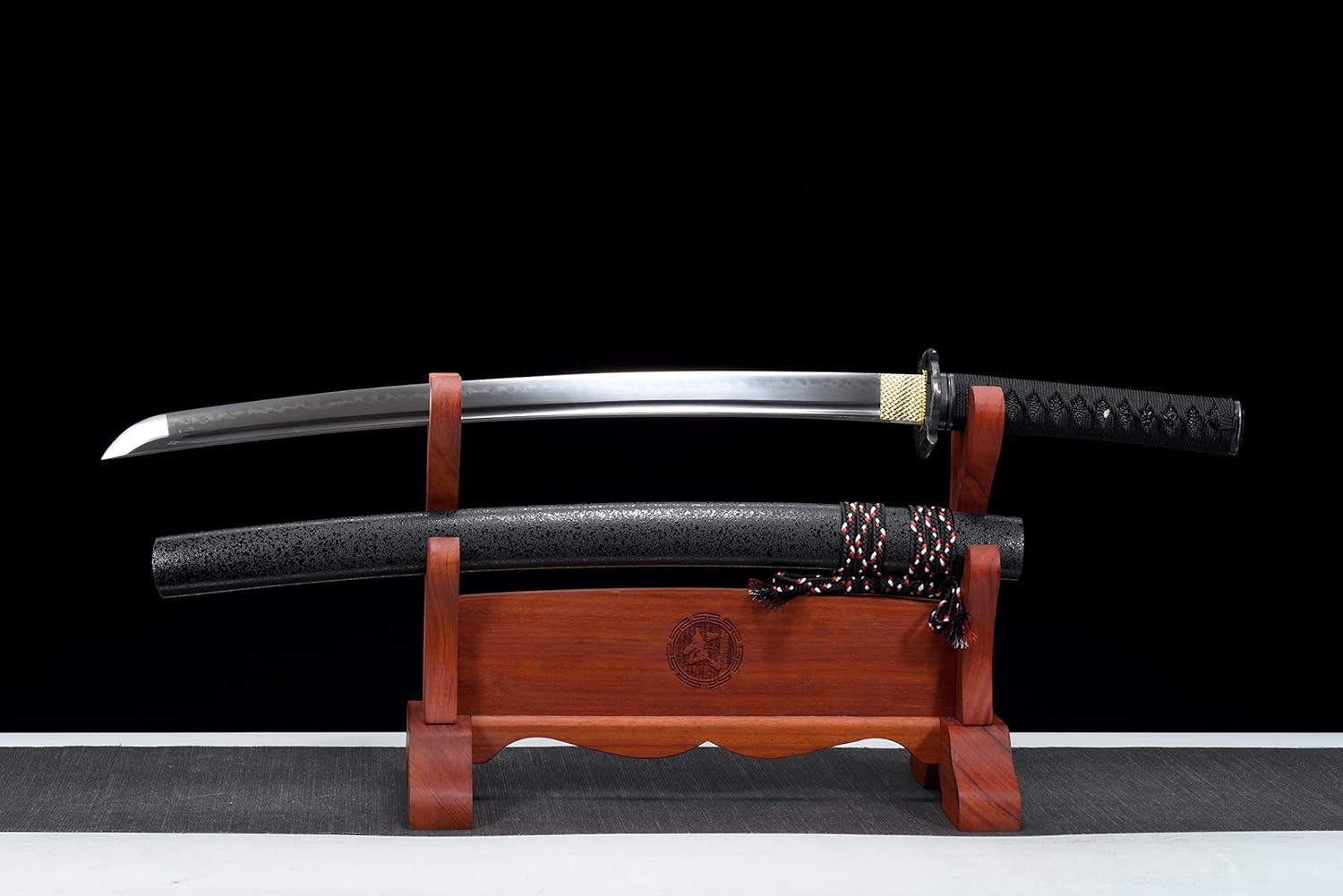 JIHPEN sword - Handmade Wakizashi Sword T10 Tempered Steel Real hamon with Scabbard -31in