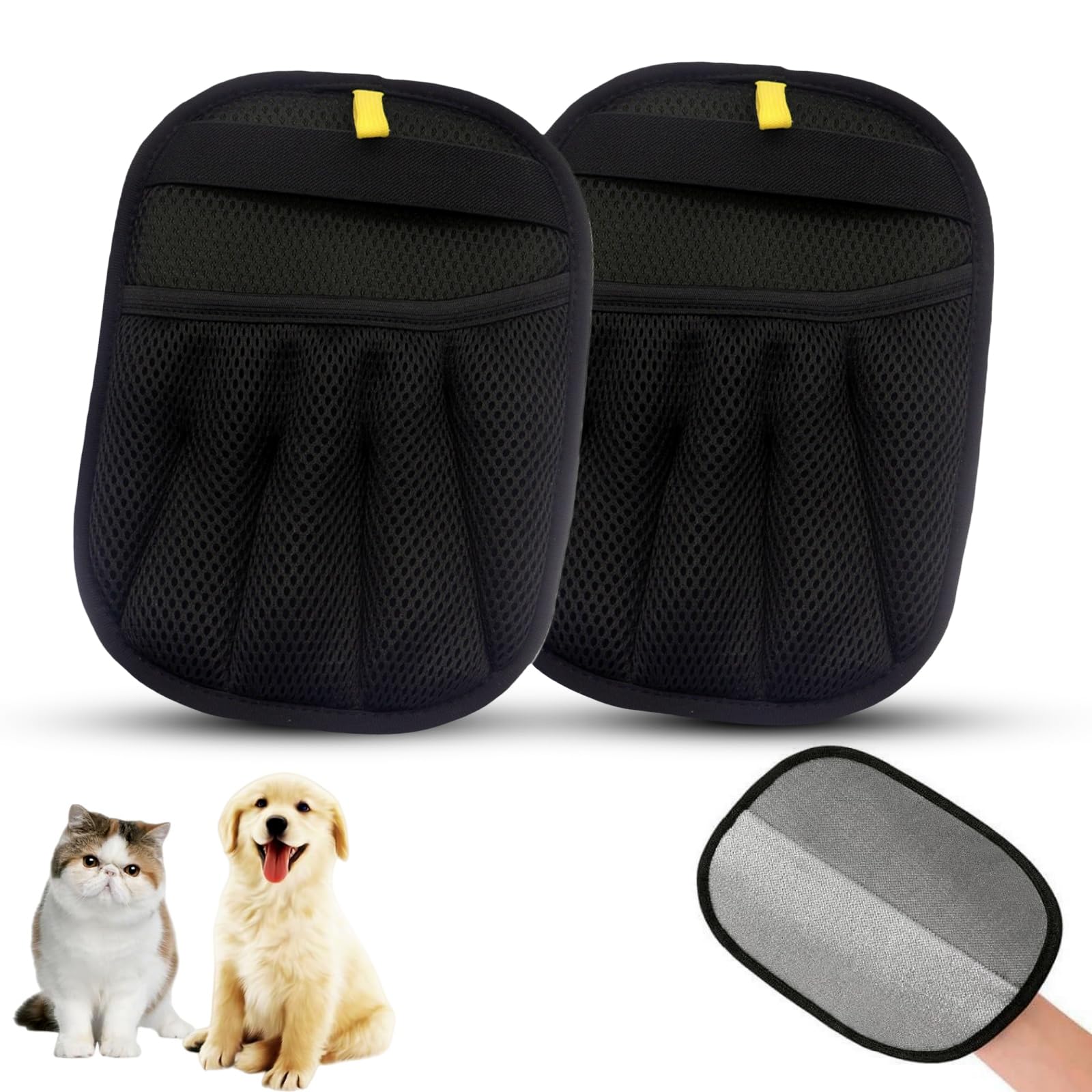 Quita Pelos Mascota, 2 Piezas Electrostáticos Automáticos Guante Quitapelos Mascotas, Engrosado, Resistente al Desgaste y Duradero, sin Esquinas Muertas, Fáciles de Limpiar y Usar