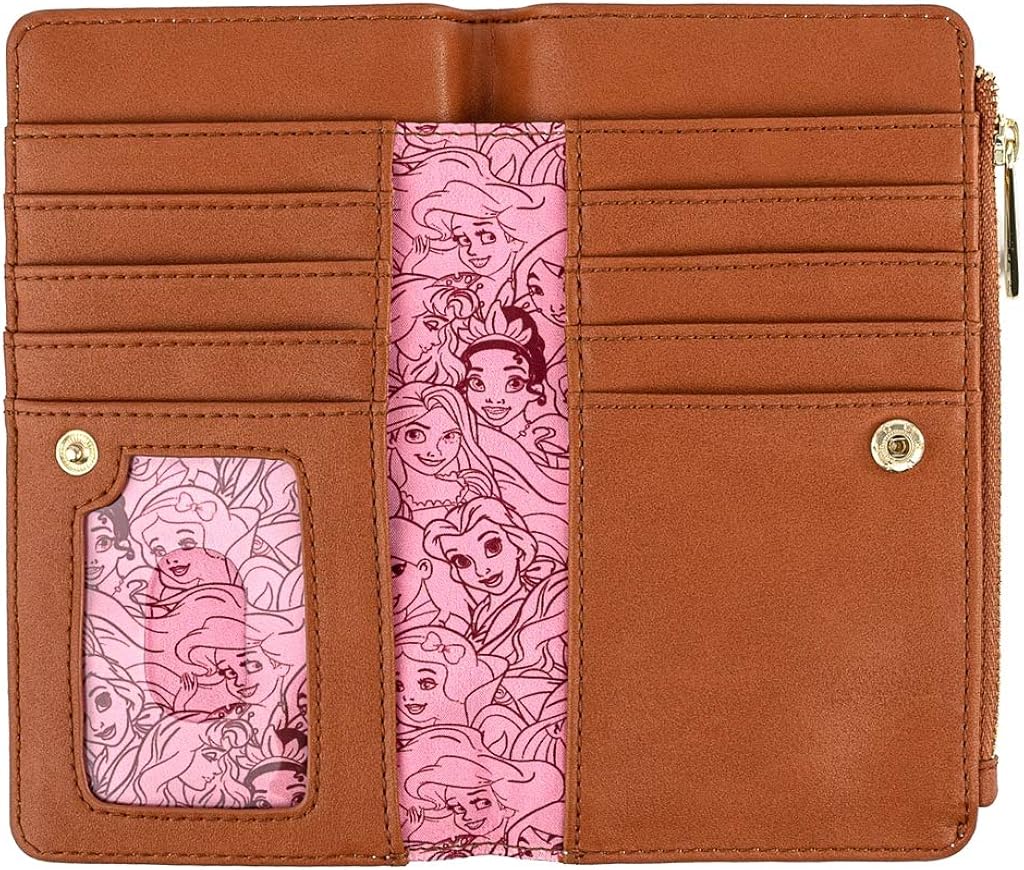 Loungefly Disney Princesses Floral Faux Leather Wallet : Clothing, Shoes & Jewelry
