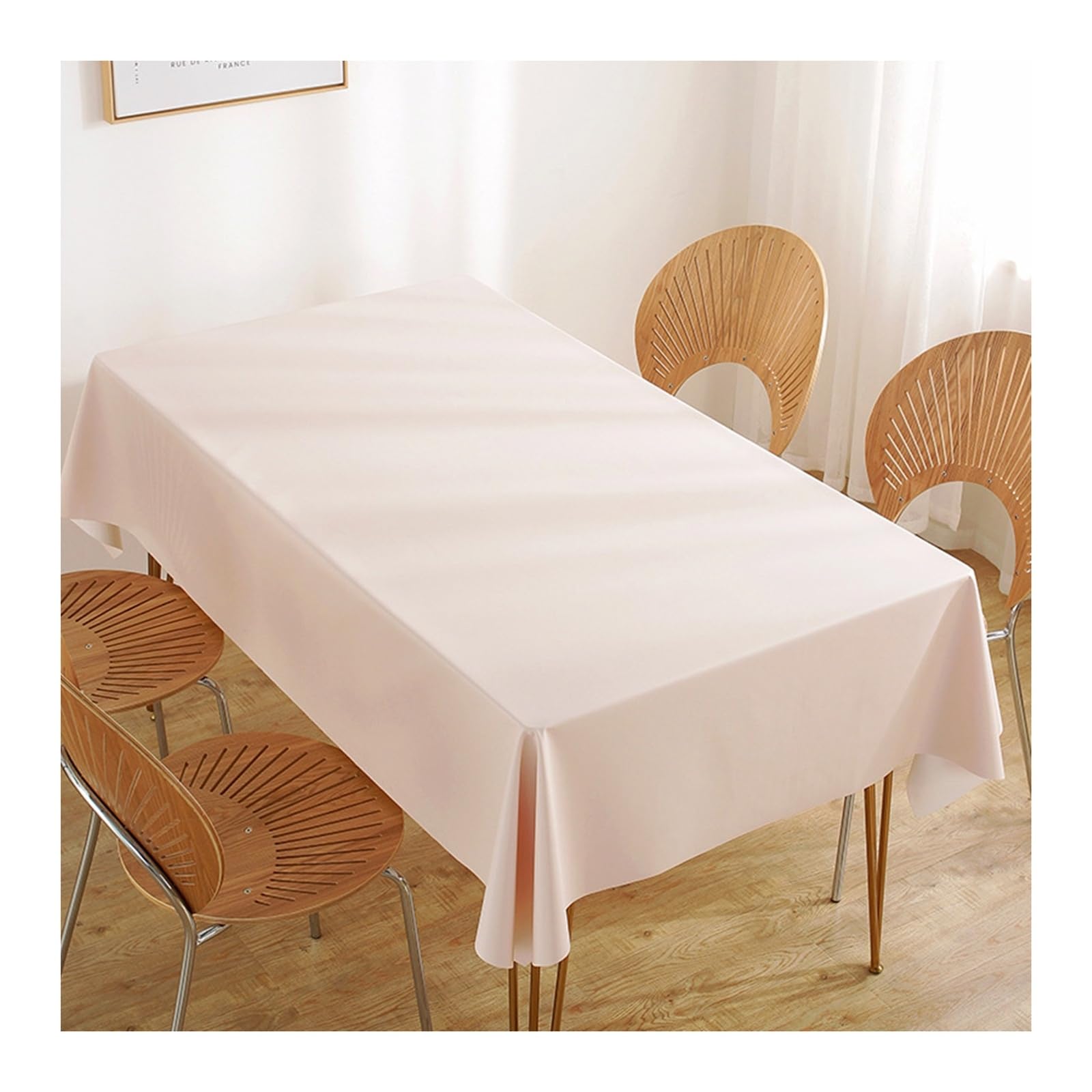 Nappe impermeable KnSam 140x100cm en cuir PVC rose de couleur unie