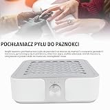 Odkurzacze do manicure, 60W High Power Odsysanie pyłu paznokci z filtrem wielokrotnego użytku do domowego salonu paznokci, 4500obrotowy silnik bezszczotkowy zbieracz pyłu