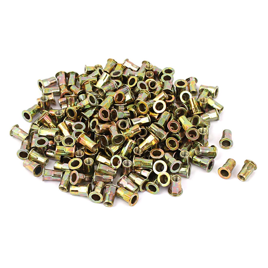 M5 Flat Head Metal Rivet Nut Insert Gold Tone 300pcs (6077fd869e4d645f2e6115701173d6c1)