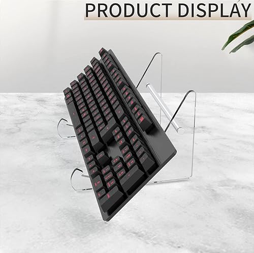 Miniatura 5 de YIMAGUJRX RUNJRX - Soporte para teclado de 2 niveles, soporte de pantalla acrílico para teclado mecánico, soporte para teclado acrílico