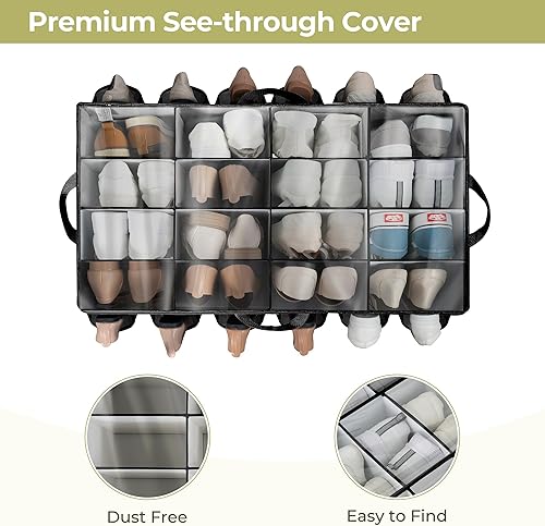 Miniatura 3 de Organizador de zapatos para armario, solución de almacenamiento de zapatos con cubierta transparente y separadores ajustables, caja de zapatos de