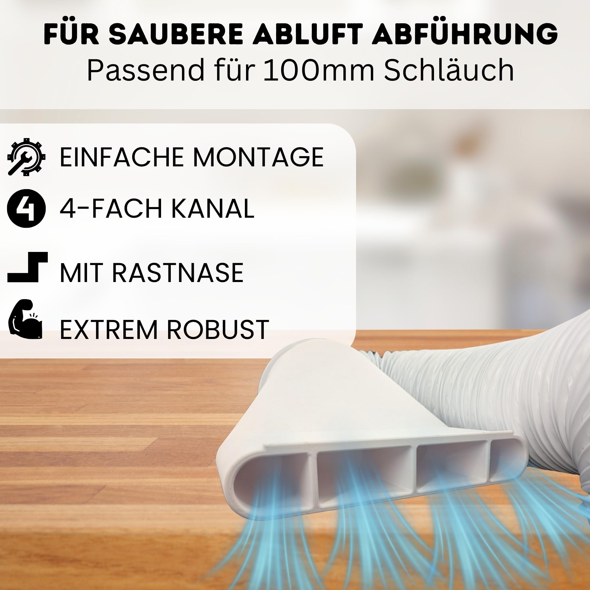 Schlauch Adapter für Dachfenster Kippfenster 100mm Abluft Klimaanlage Fensterdurchführung