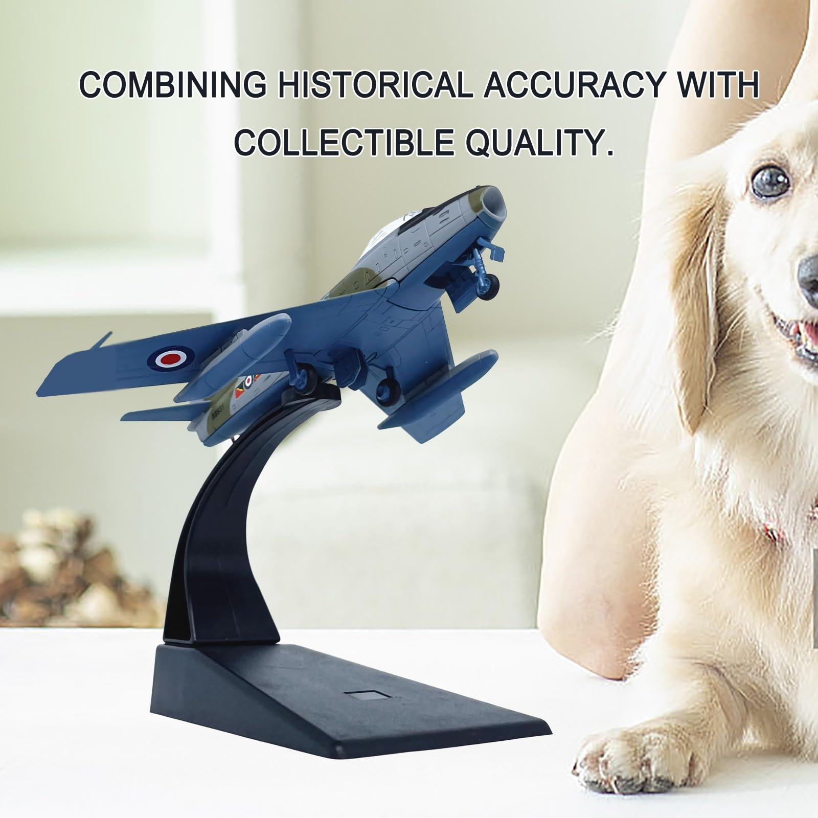 Modello aereo caccia F-86 in metallo pressofuso scala 1:100 - Espositore premium, dettagli qualità museale for scrivania ufficio collezionisti militari Regalo compleanno ideale