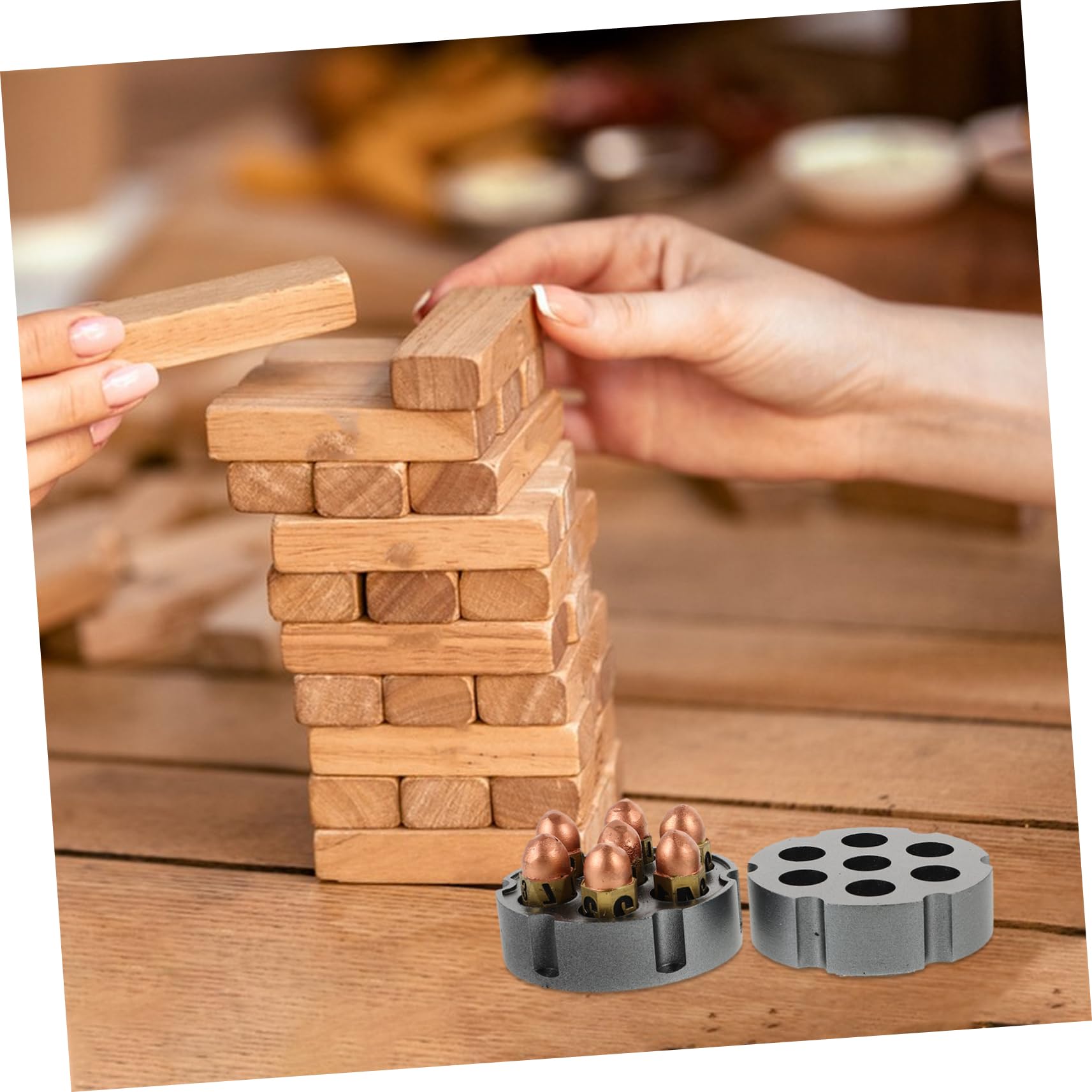KOMBIUDA Set Facile da Trasportare in Resina Numeri Grandi di Dadi da Gioco con Base per Giochi da Tavolo e Ktv