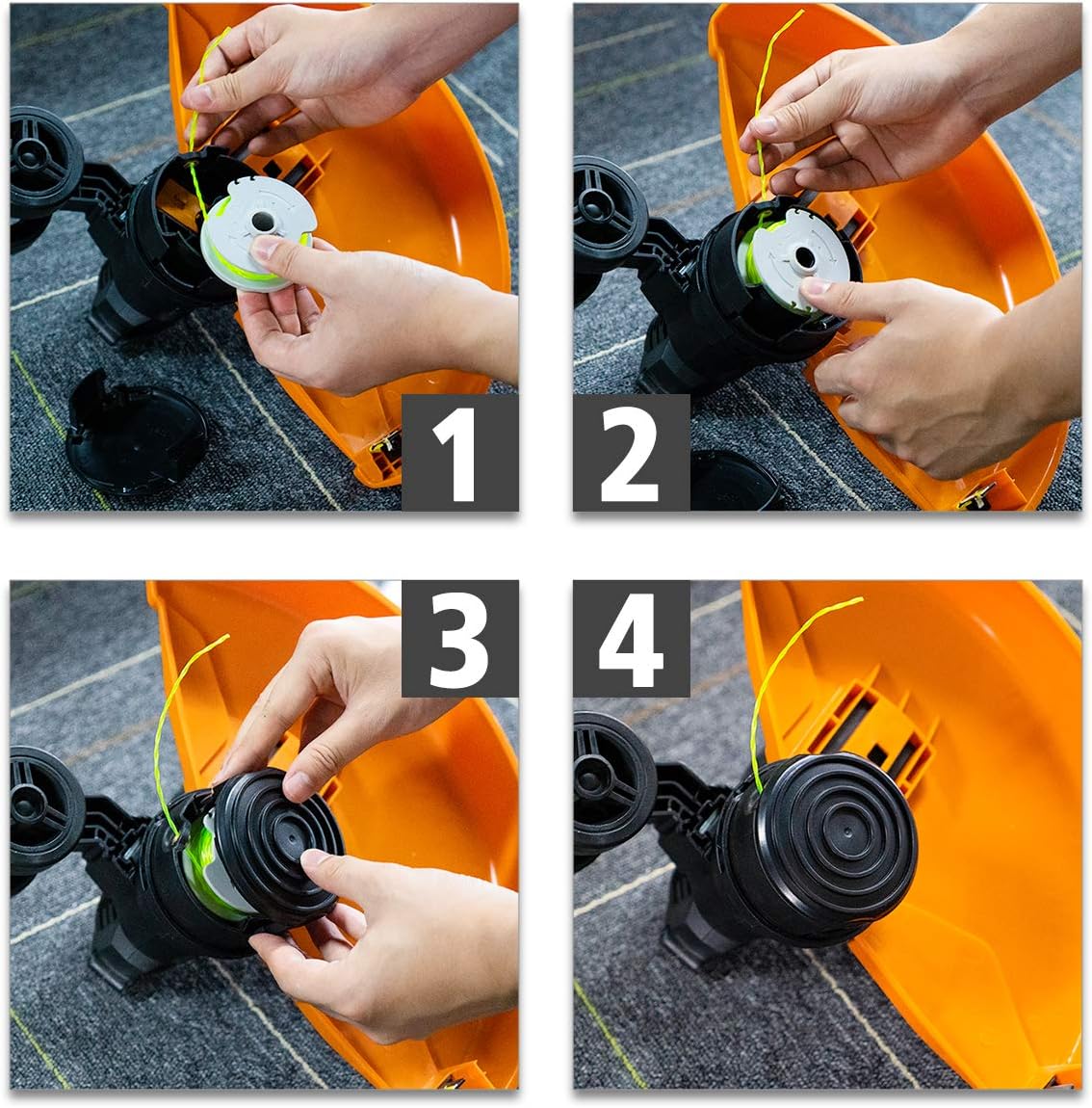 X Home WA0014 Weed Eater String Replacement for Worx WG168, WG190 and WG191 Trimmer, 5 Pools & 1 Cap