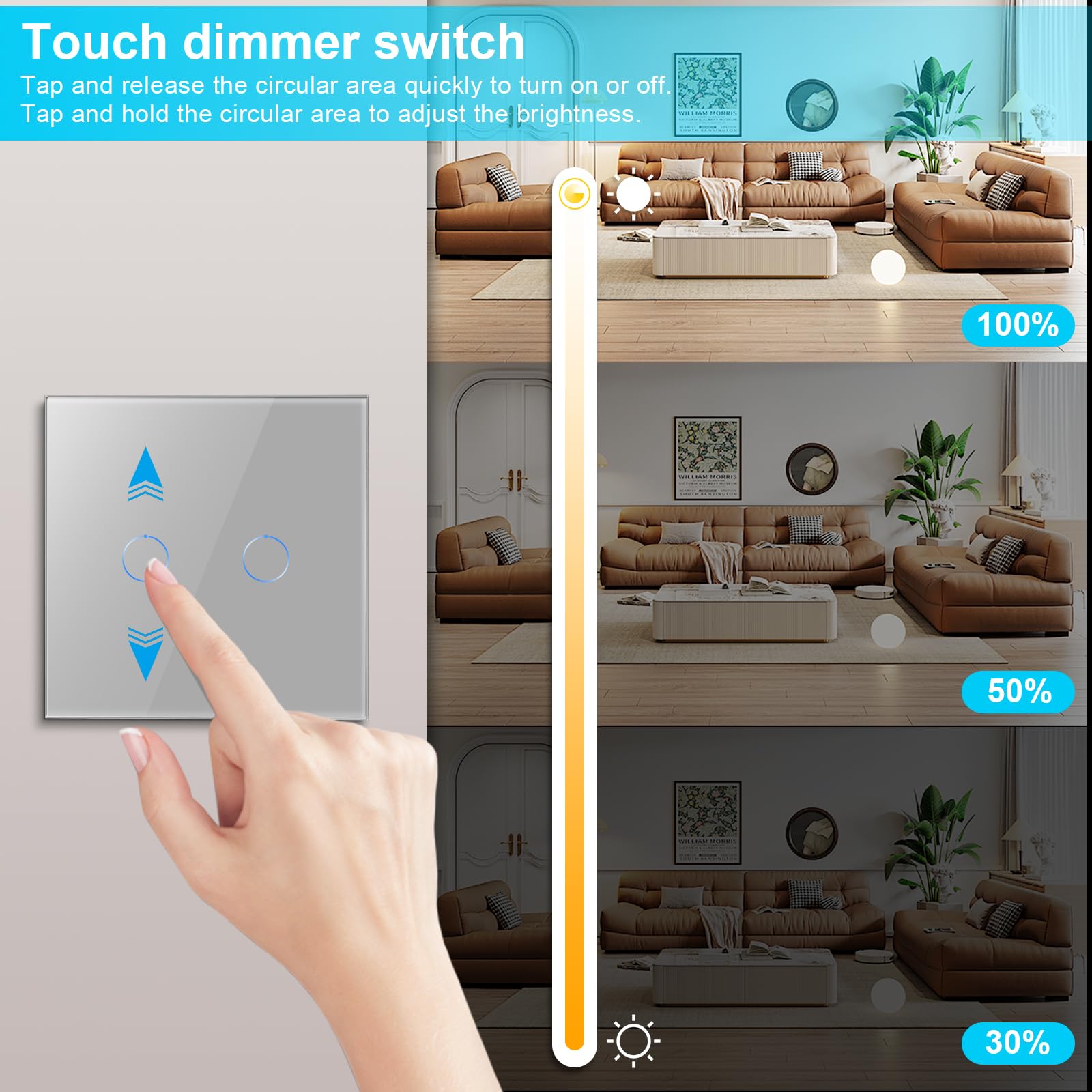 CNBINGO Smart Dimmer Switch for Dimmable LED Light Voice Control by Alexa, Remote Control by Smart Life App - Image 4